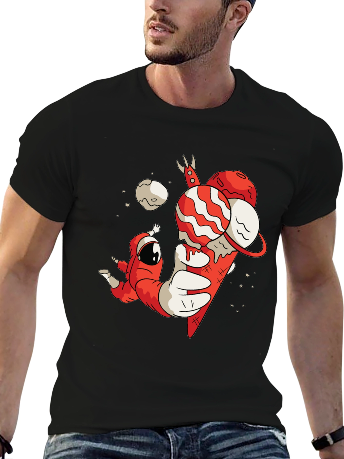 Astronaut Ice Cream Graphic T-Shirt