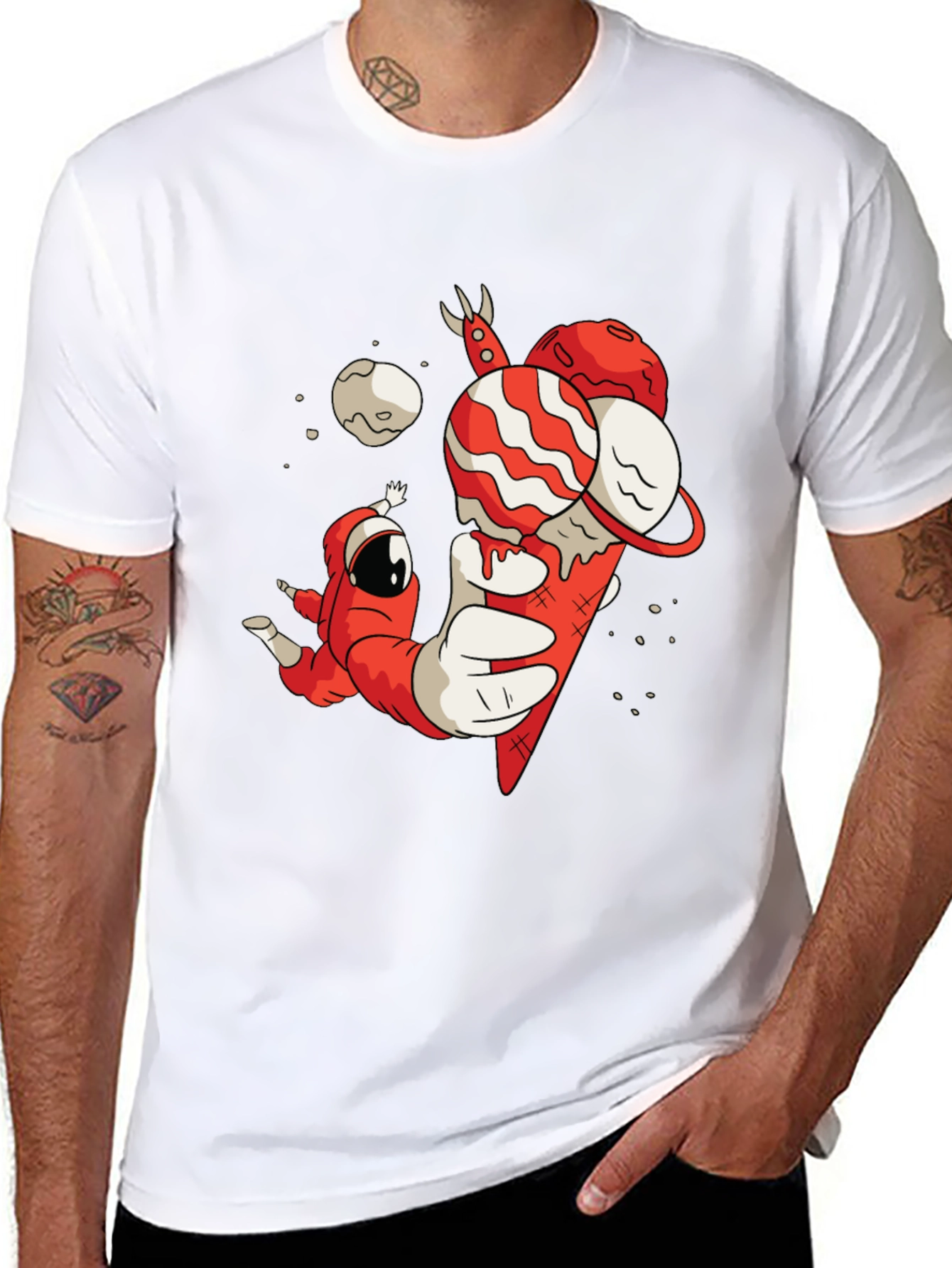 Astronaut Ice Cream Graphic T-Shirt