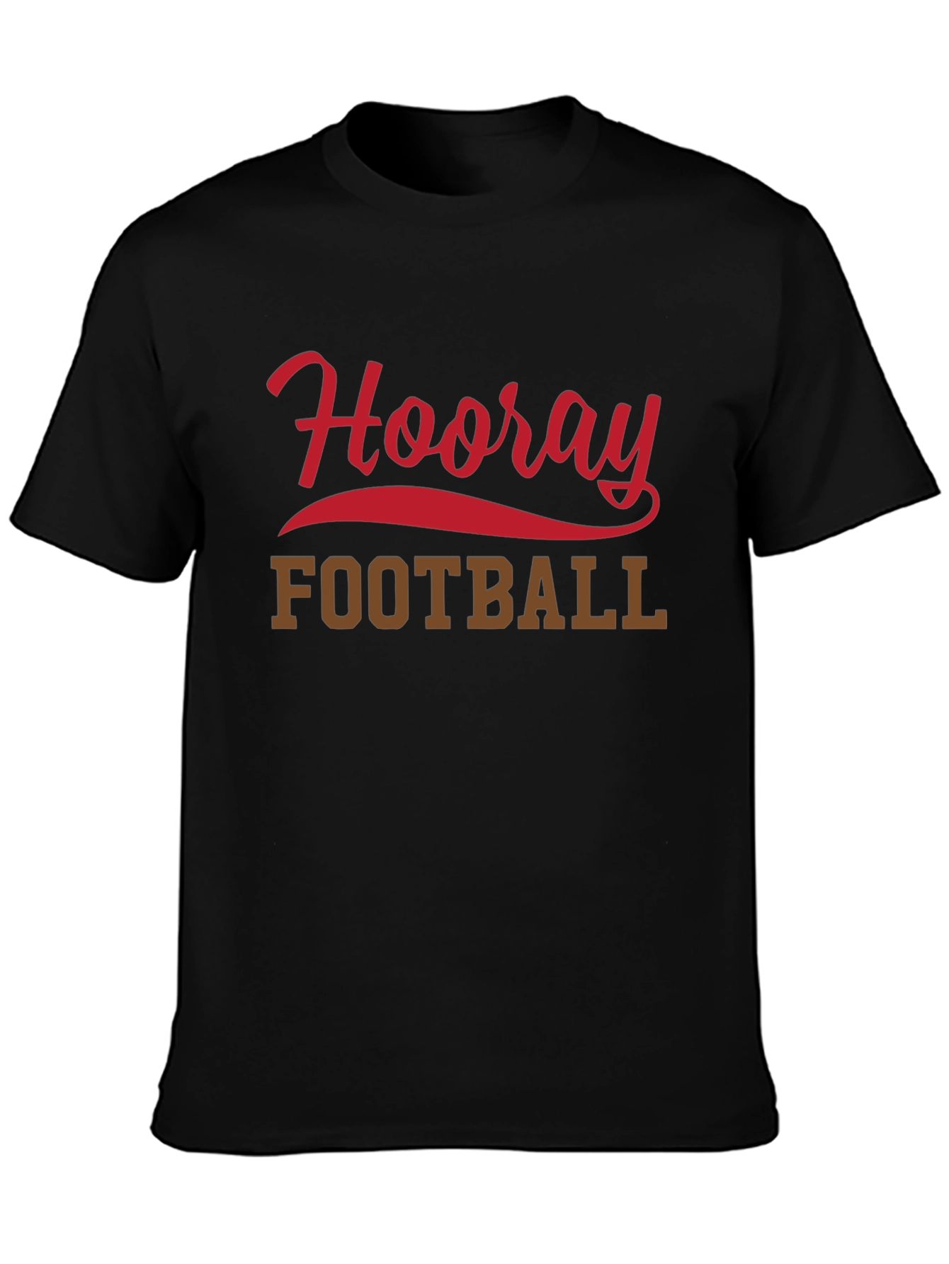 Hooray Football T-Shirt Black Short Sleeve Tee