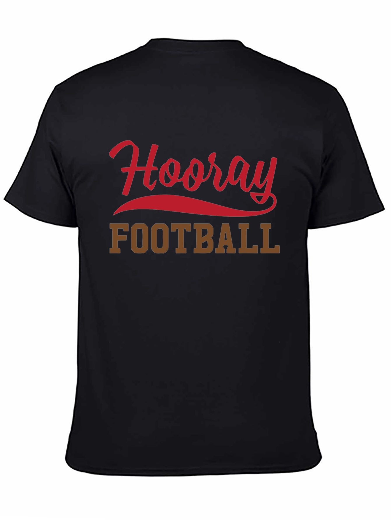 Hooray Football T-Shirt Black Short Sleeve Tee