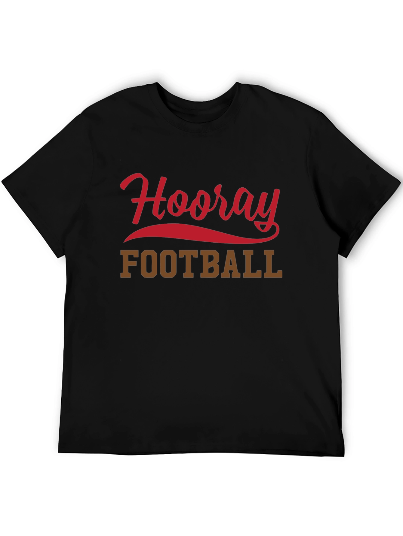 Hooray Football T-Shirt Black Short Sleeve Tee