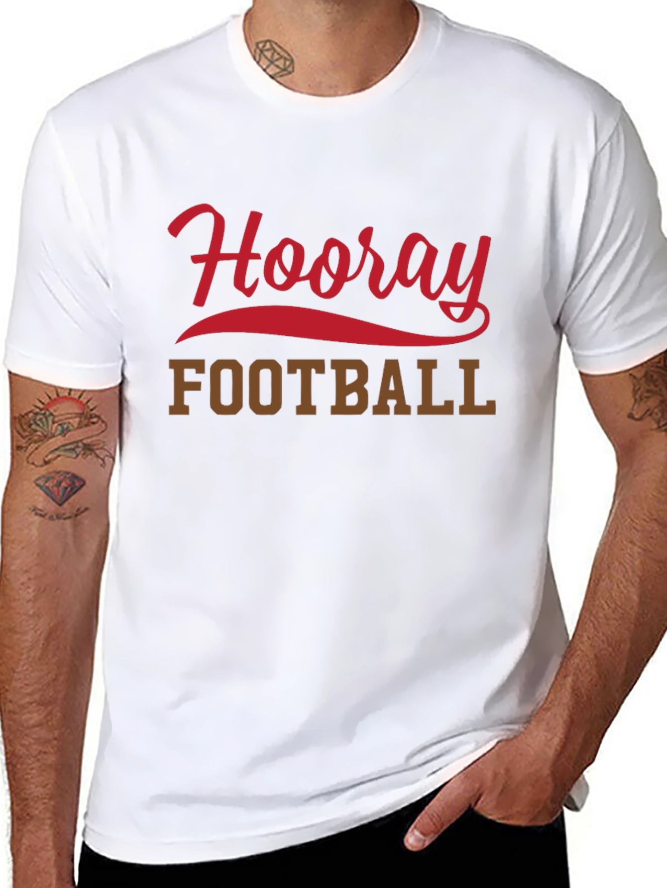 Hooray Football T-Shirt Black Short Sleeve Tee