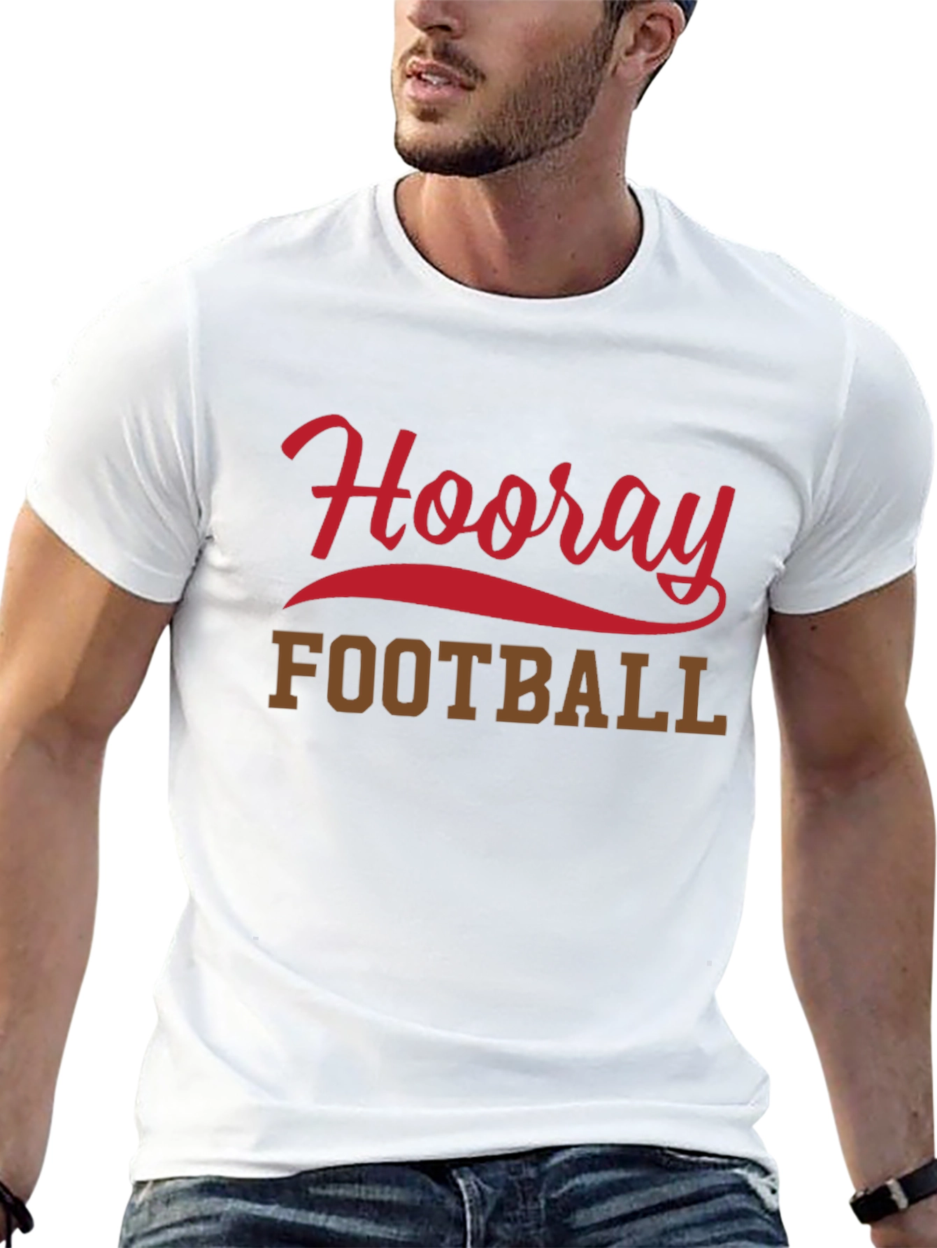 Hooray Football T-Shirt Black Short Sleeve Tee