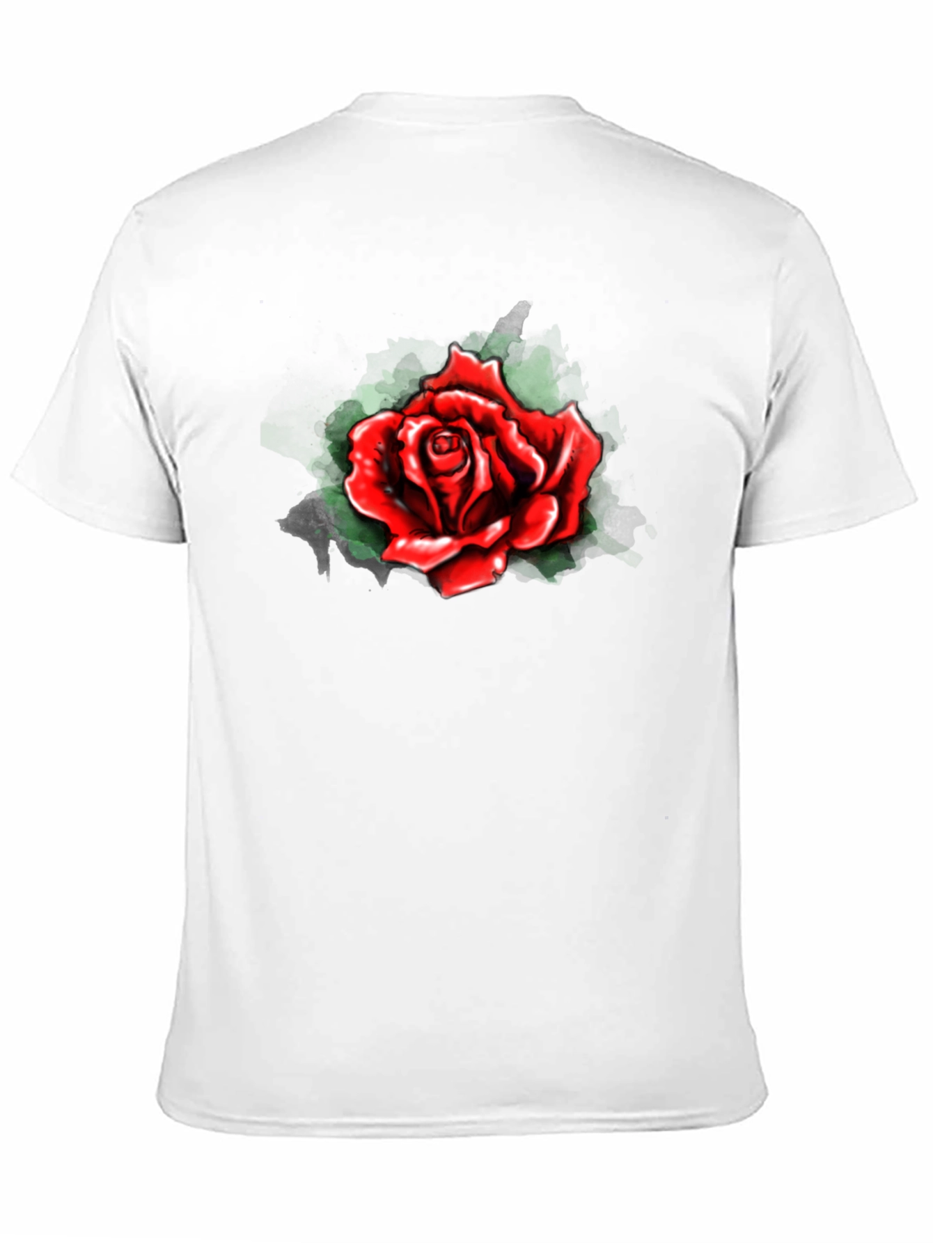 Red Rose Graphic Print Black T-Shirt