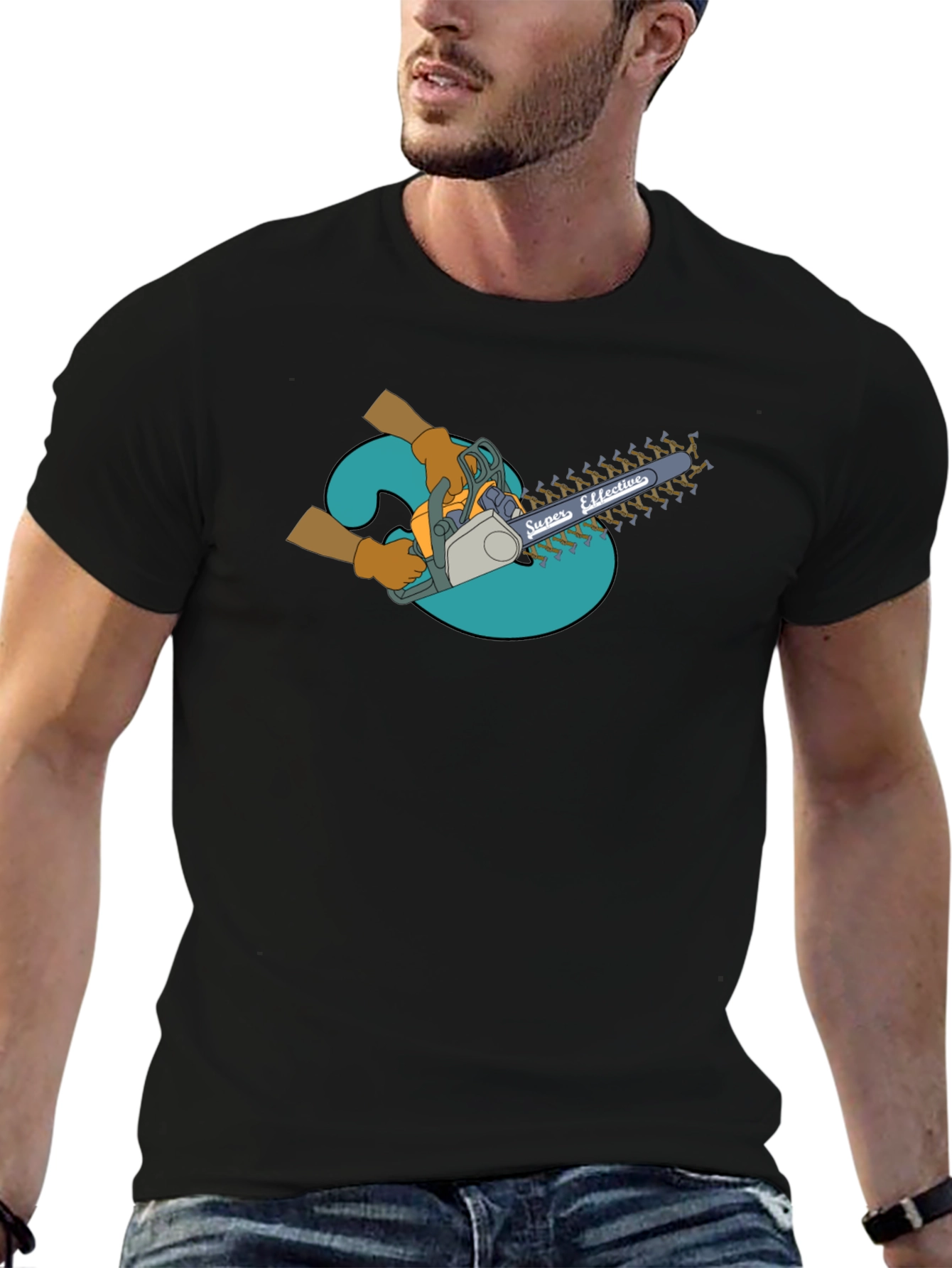 Super Effective Chainsaw T-Shirt - Black