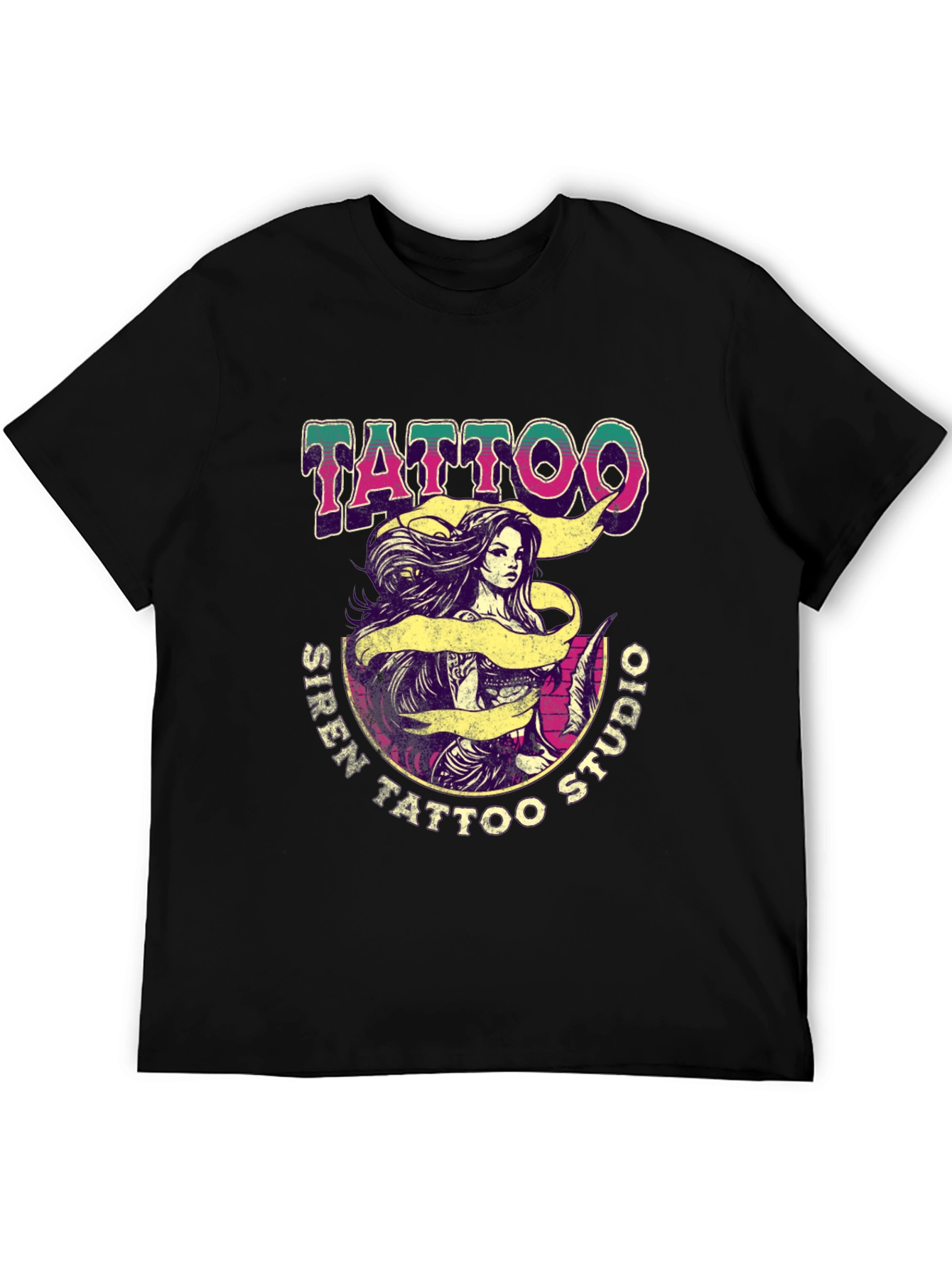 Siren Tattoo Studio Black Graphic Tee