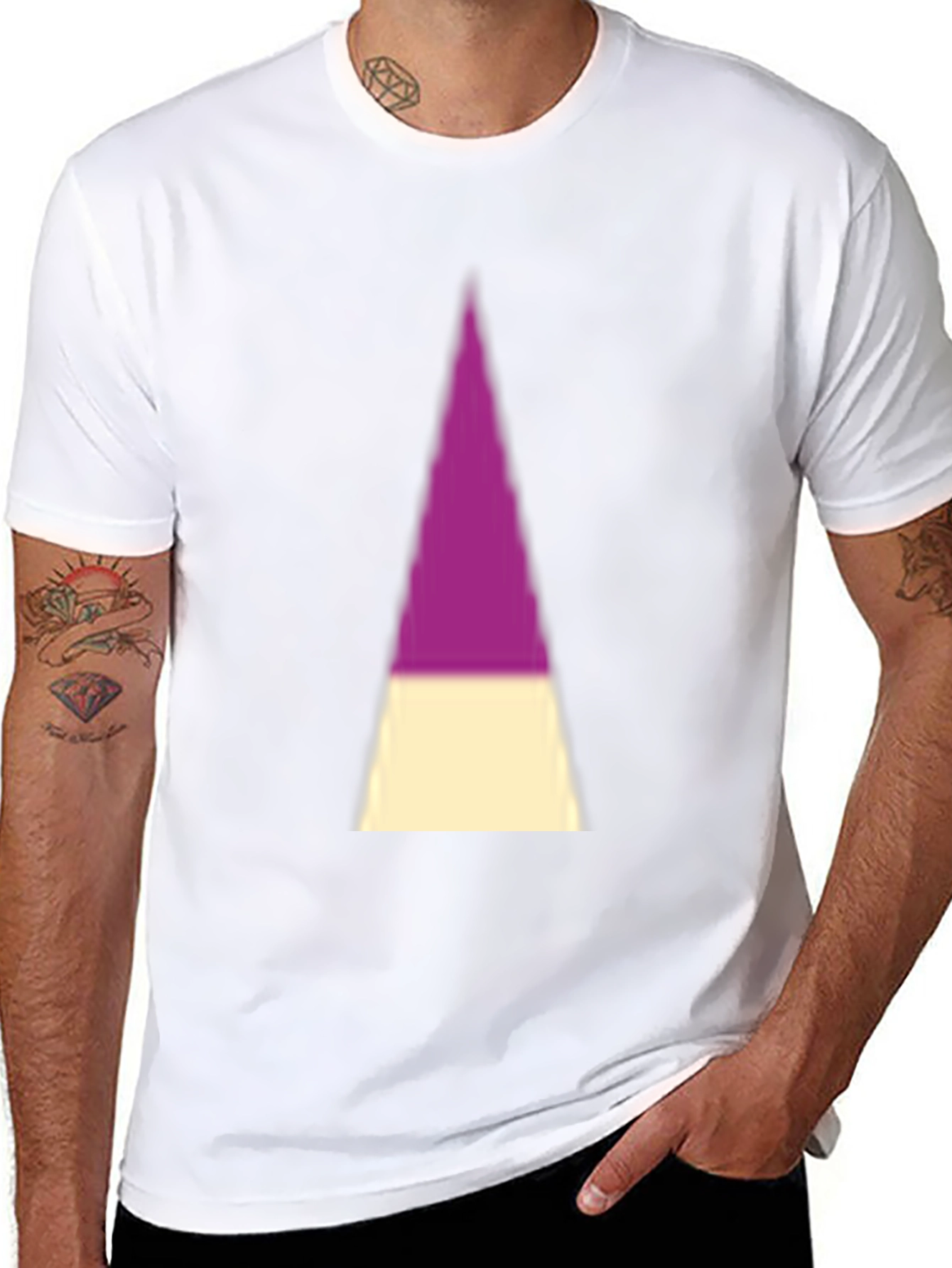 Purple & Cream Geometric Tee