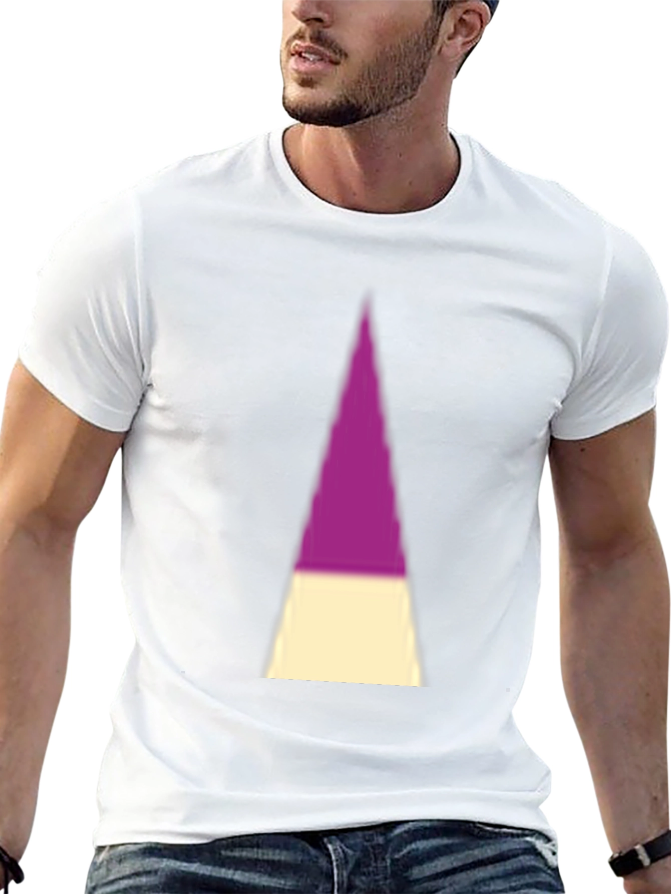 Purple & Cream Geometric Tee