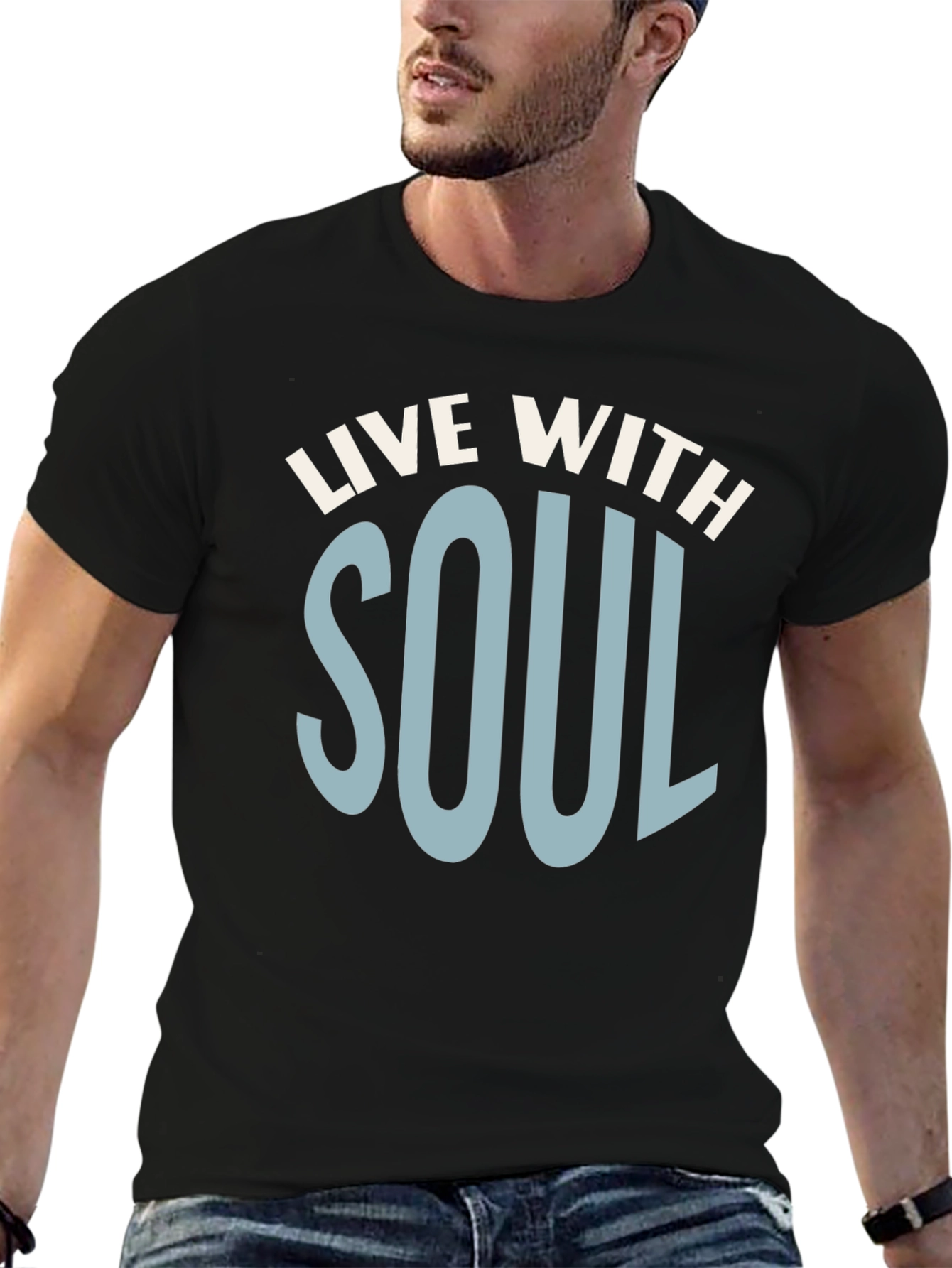 Live With Soul Graphic T-Shirt - Black