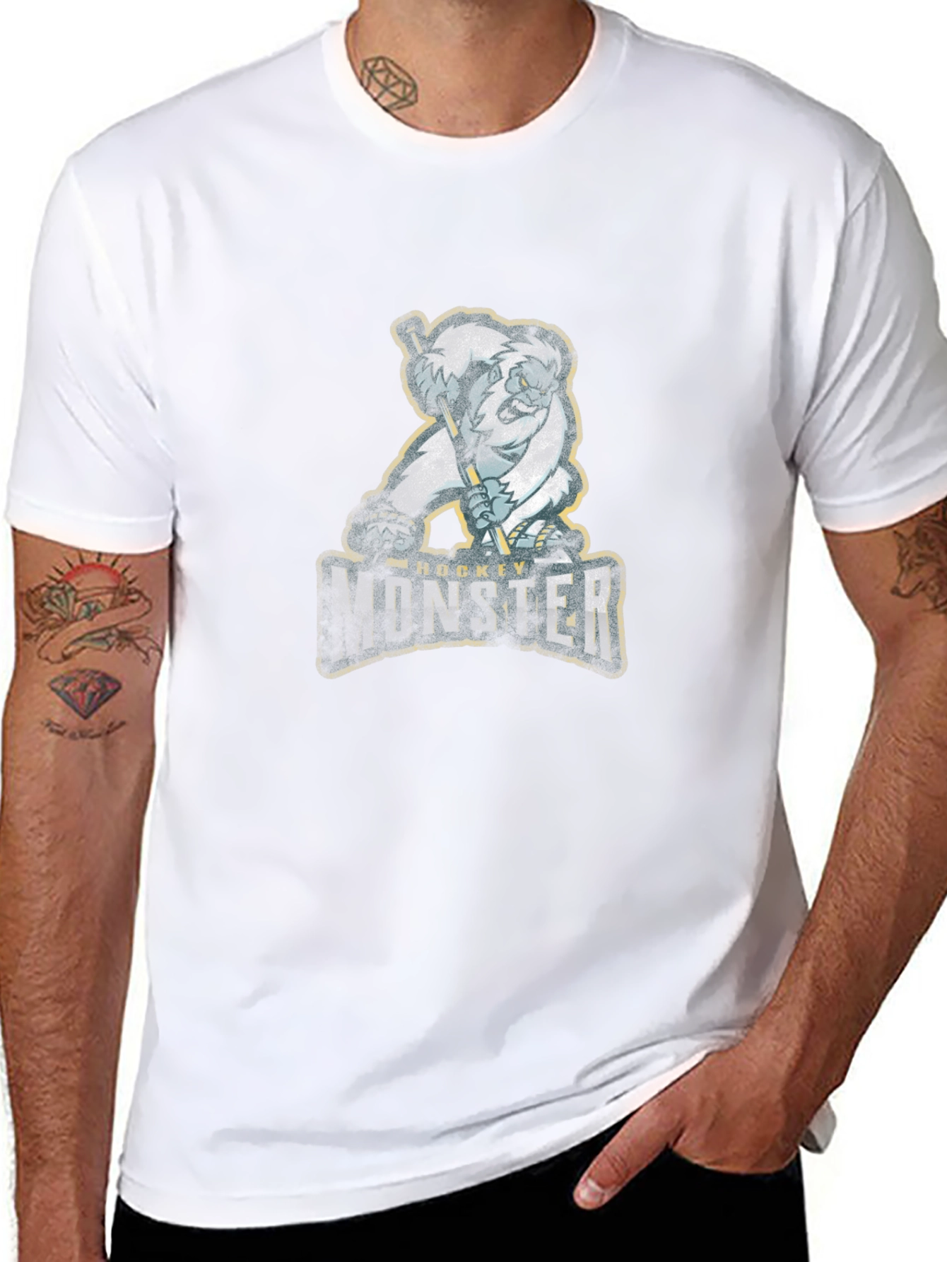 Hockey Monster Graphic Tee - Black