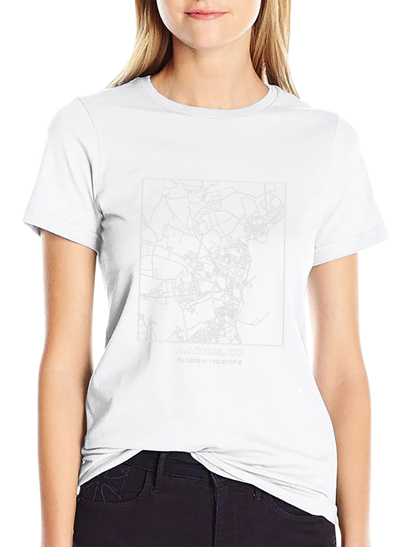 Aarhus Denmark Map T-Shirt