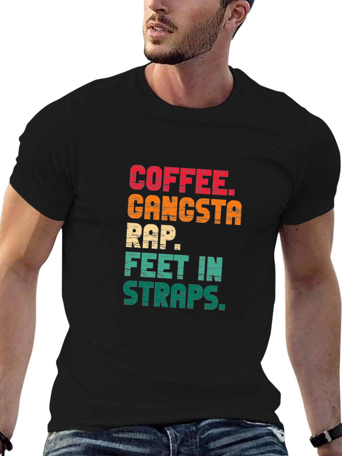 Coffee Gangsta Rap Graphic T-Shirt