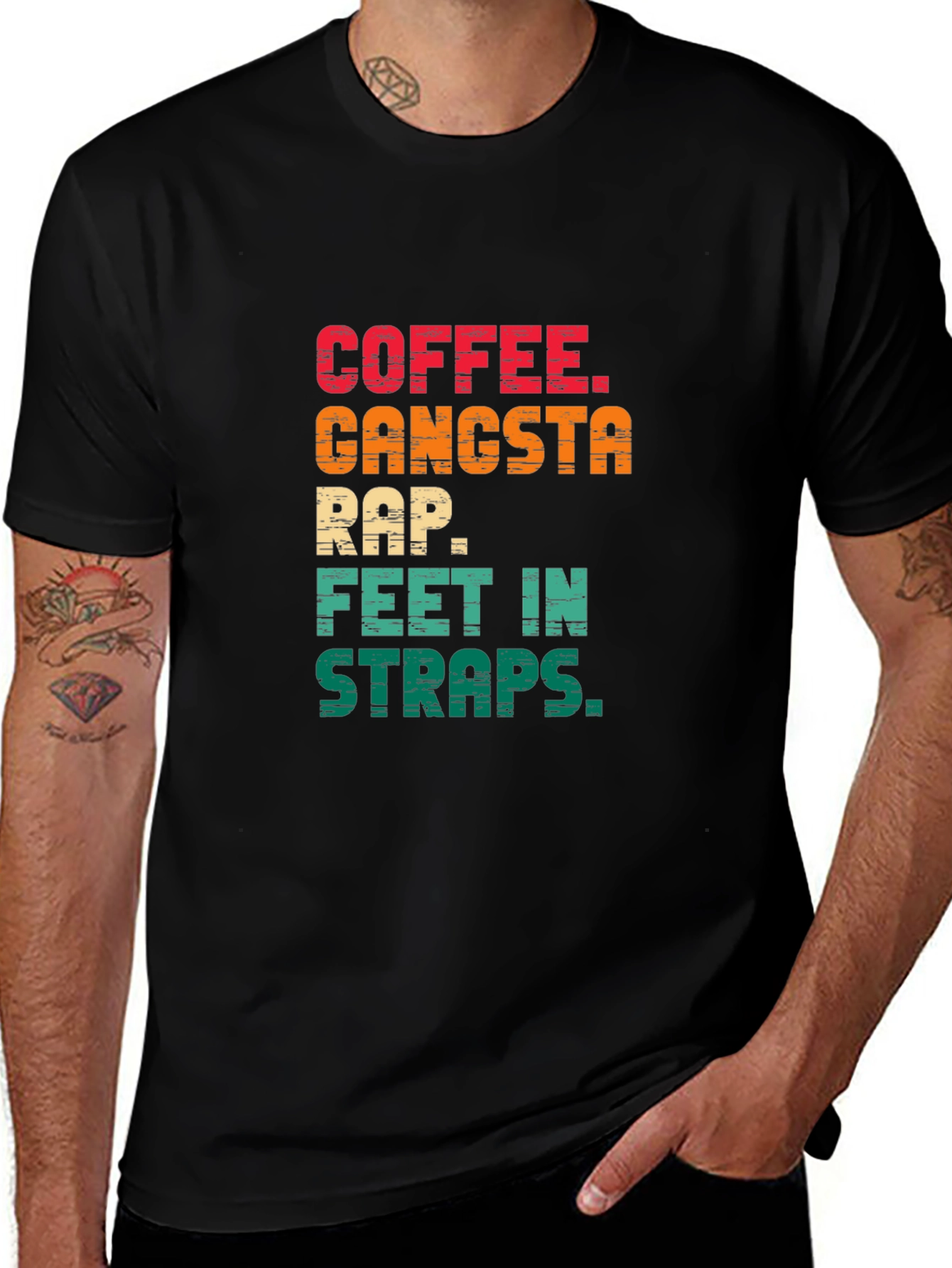 Coffee Gangsta Rap Graphic T-Shirt