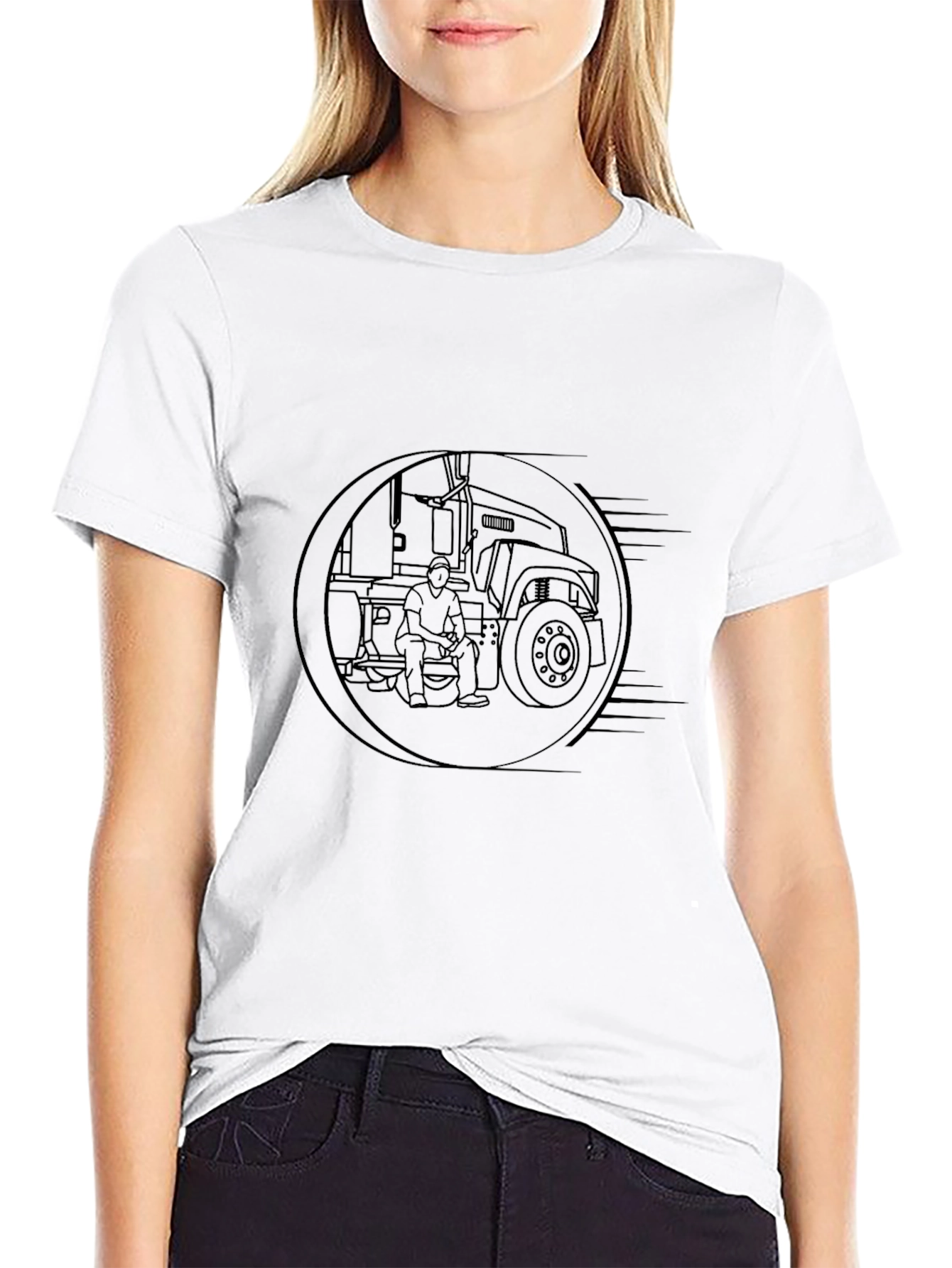 Trucker Graphic Tee - Black