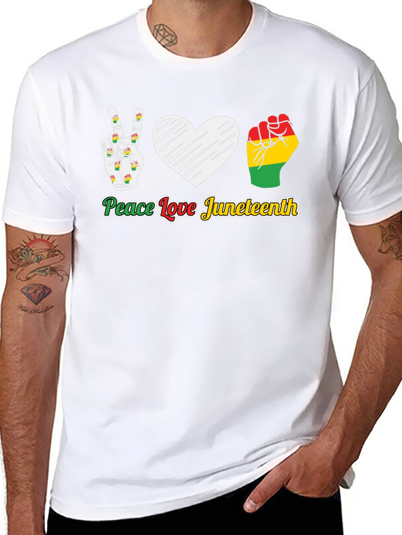 Juneteenth Peace Love T-Shirt - Celebrate Freedom