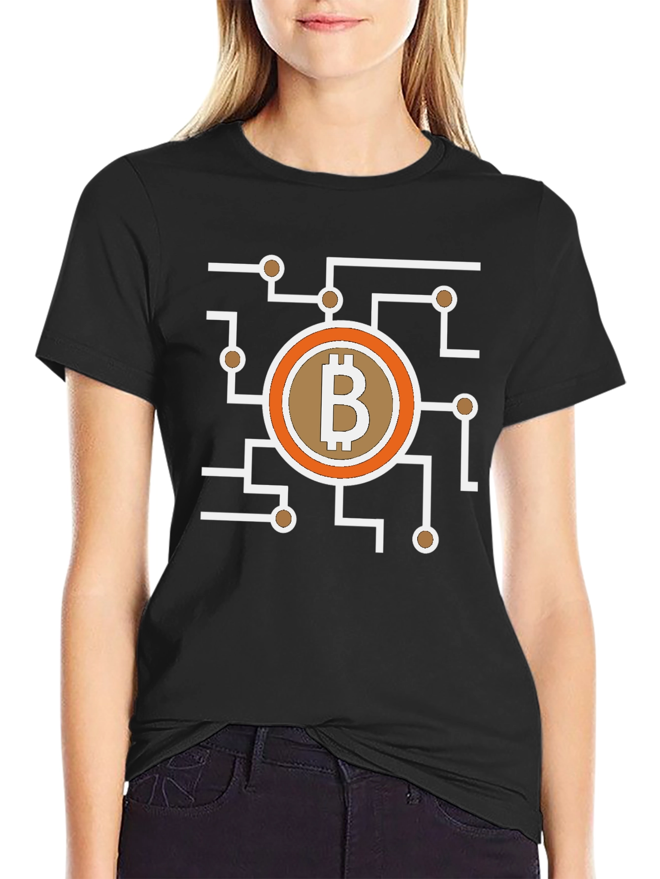 Bitcoin Circuit Graphic Tee - Crypto Currency Shirt
