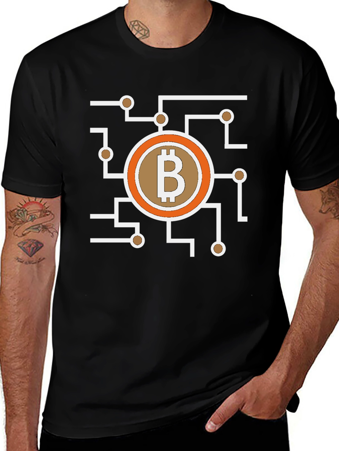 Bitcoin Circuit Graphic Tee - Crypto Currency Shirt
