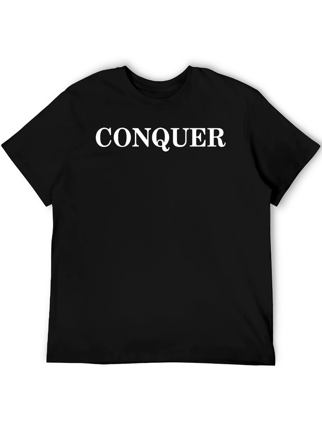 Conquer Bold Print Black T-Shirt