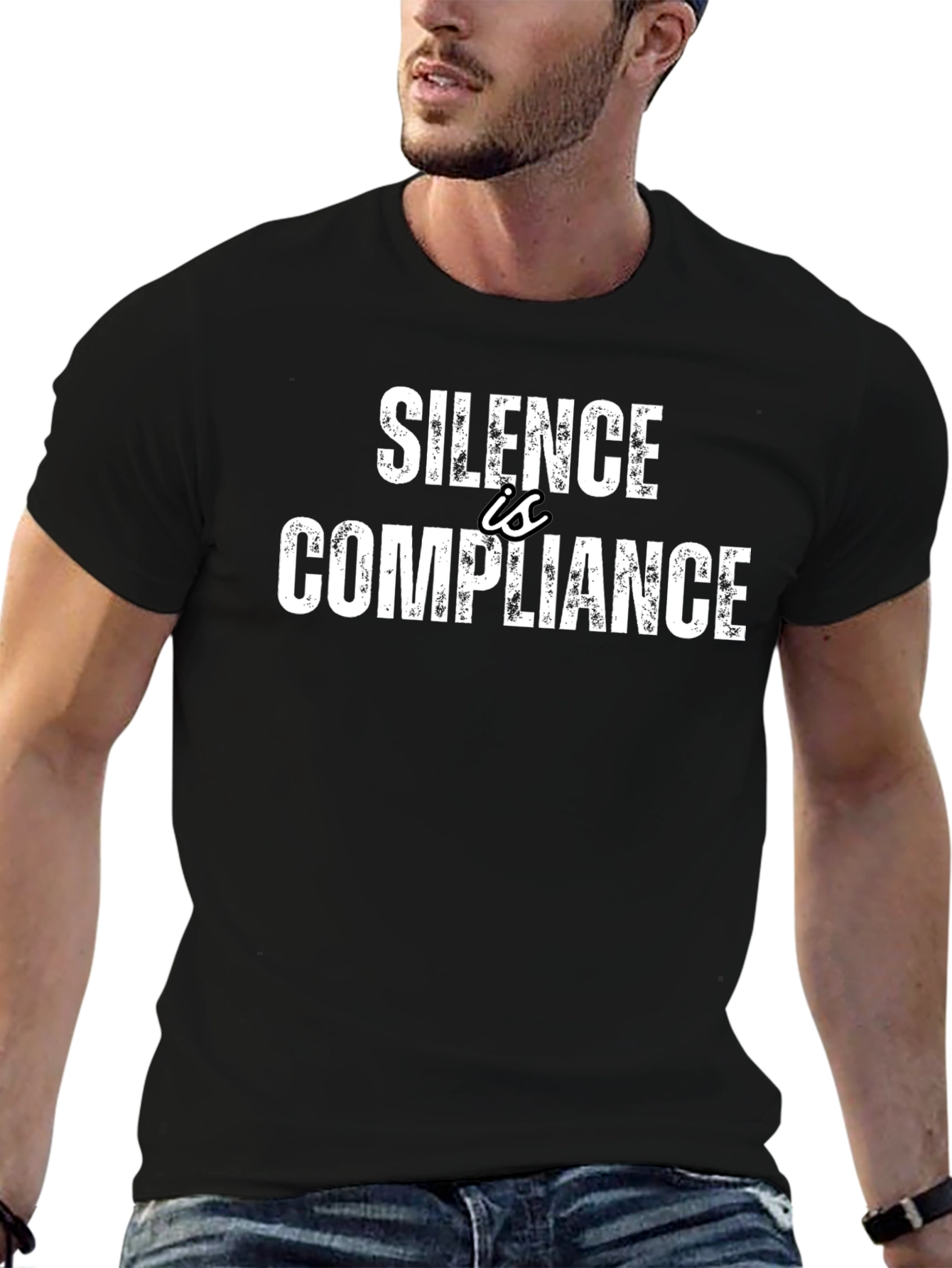 Silence is Compliance Graphic Tee - Black