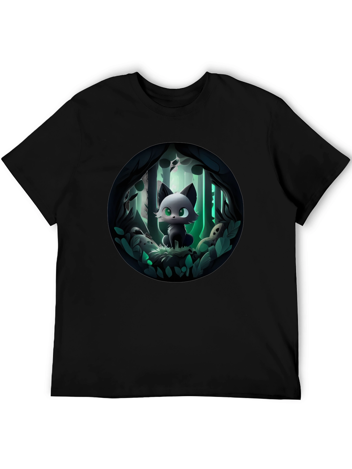Cartoon Cat Forest T-Shirt