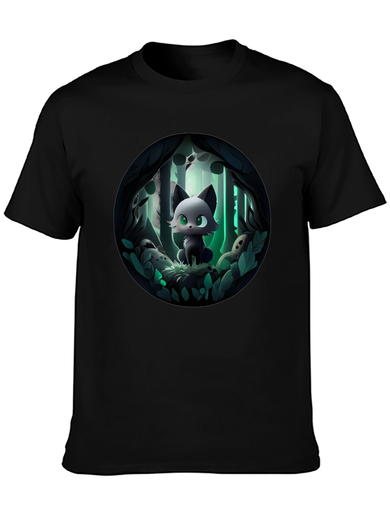 Cartoon Cat Forest T-Shirt