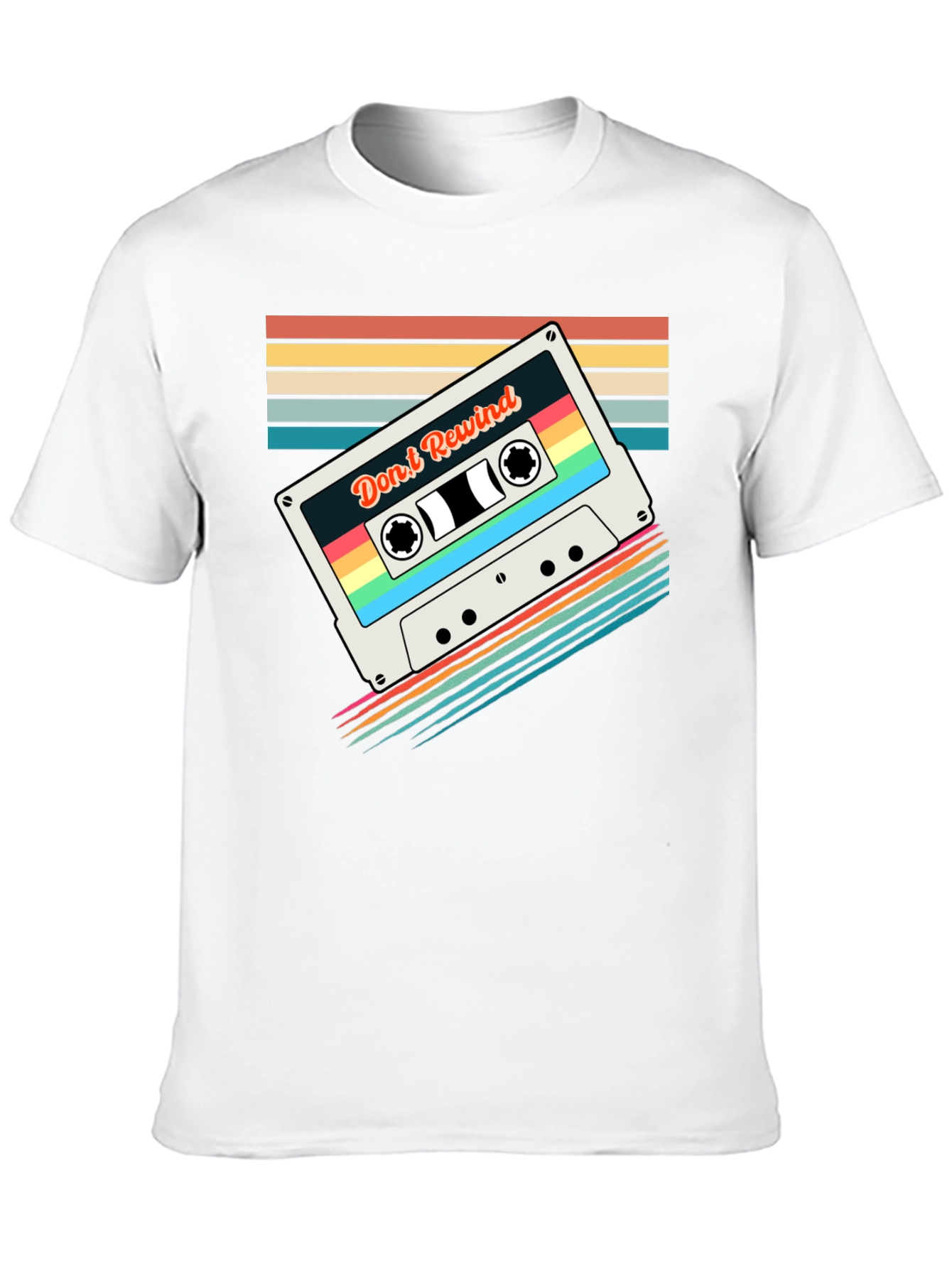 Retro Mixtape T-Shirt - Dont Rewind Black Tee