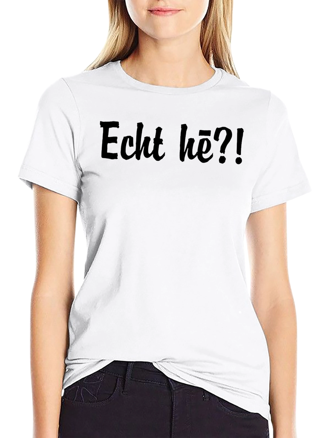 Echt hē?! Black Graphic Tee - Casual Style