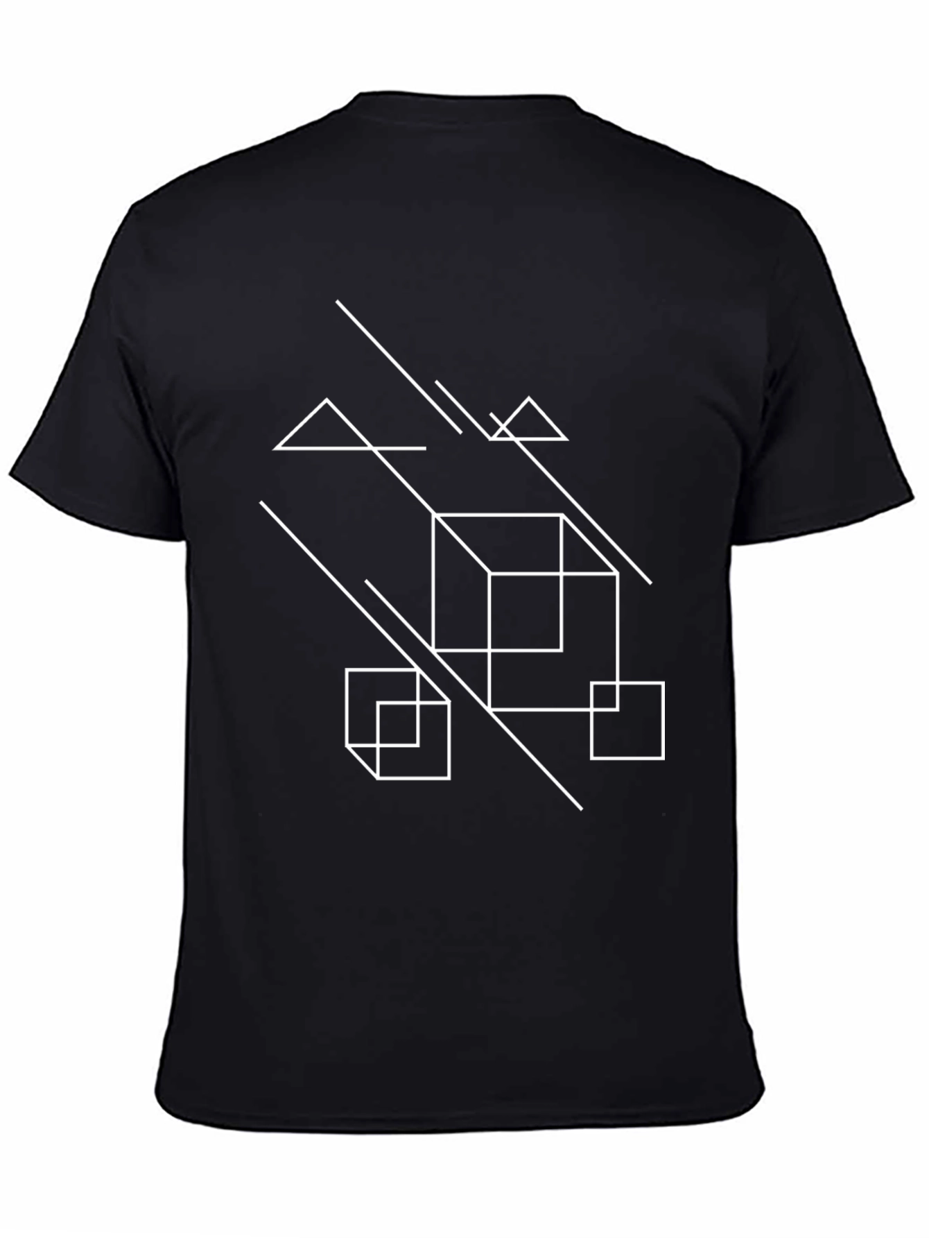 Geometric Graphic Tee - Modern Black T-Shirt