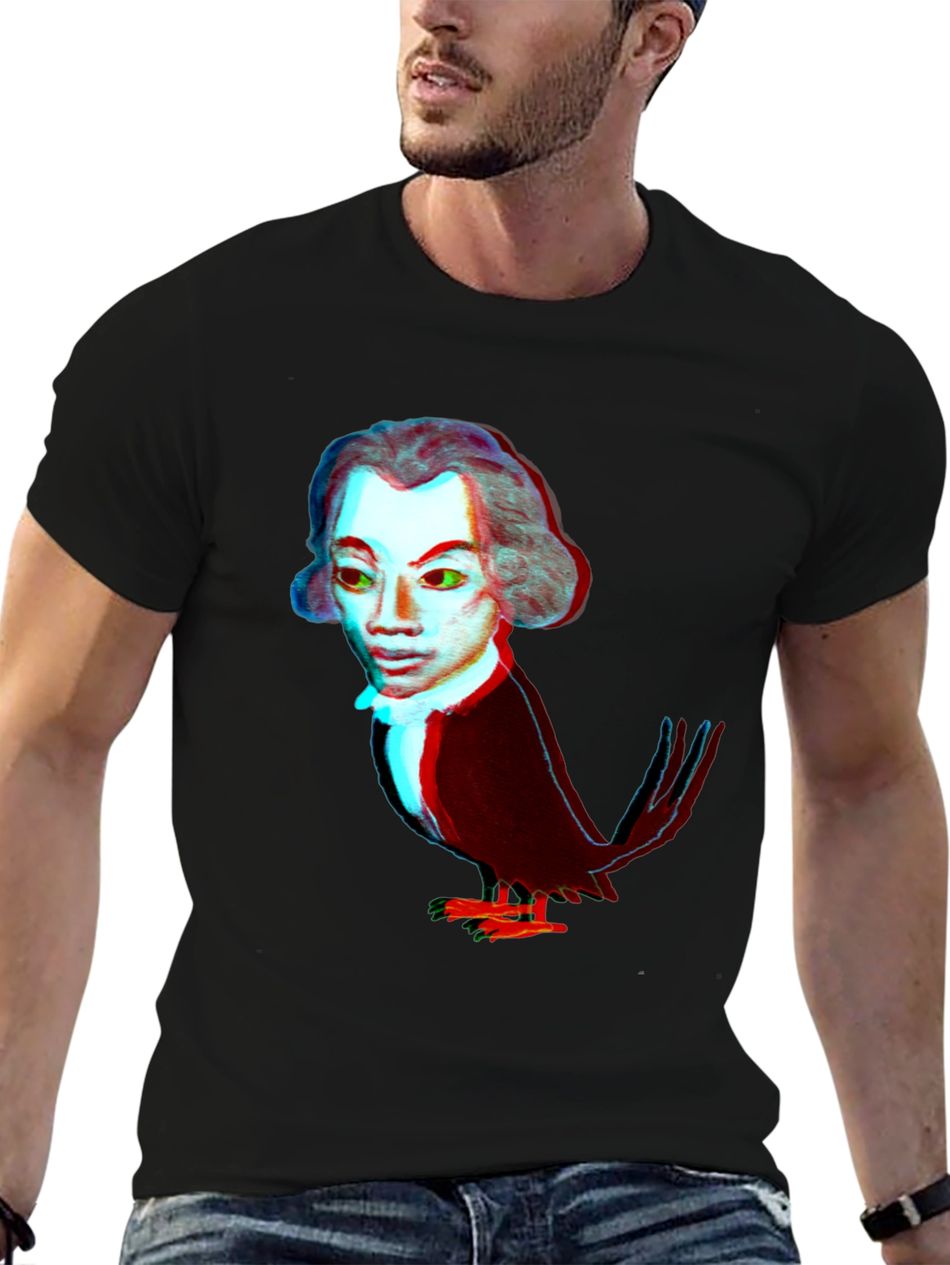 Man-Bird Graphic Tee - Black T-Shirt