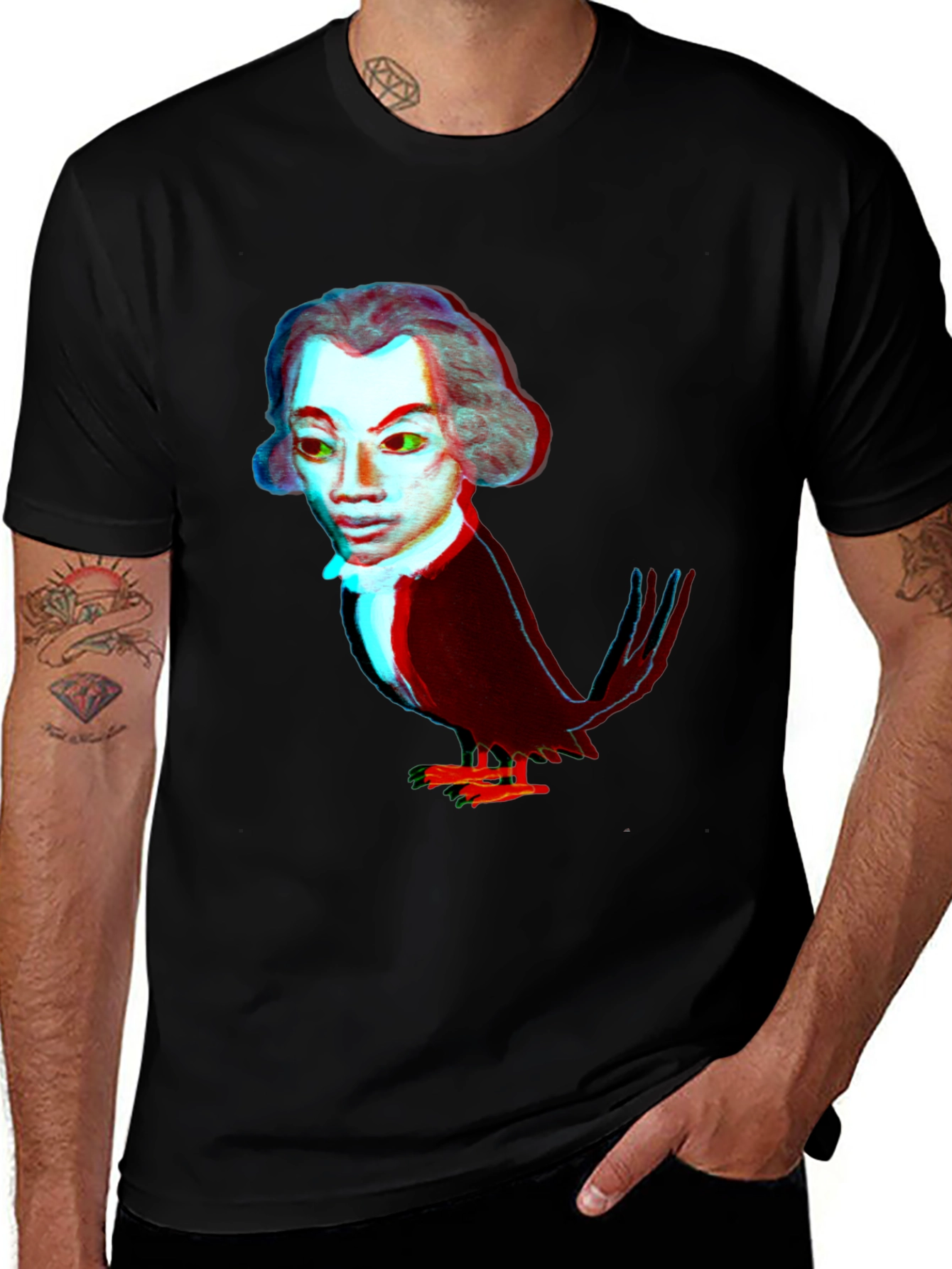 Man-Bird Graphic Tee - Black T-Shirt