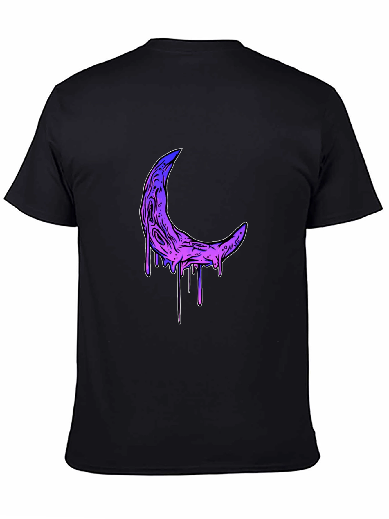 Melting Moon Graphic Tee - Stylish Black T-Shirt