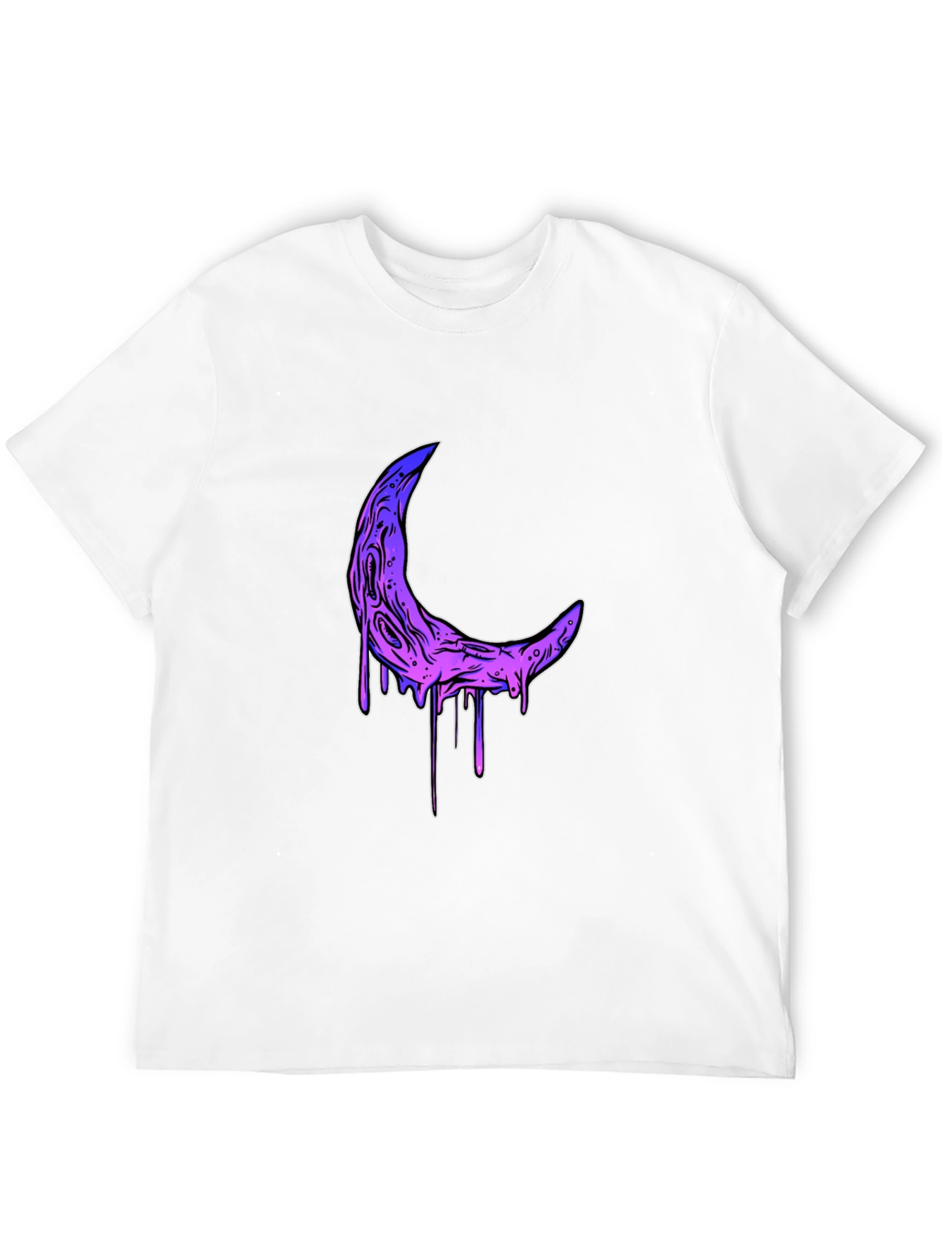Melting Moon Graphic Tee - Stylish Black T-Shirt