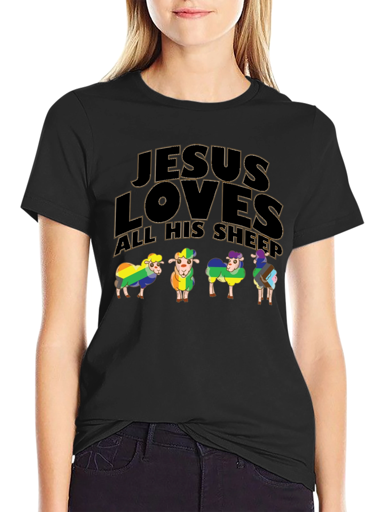 Jesus Loves All His Sheep Pride T-Shirt