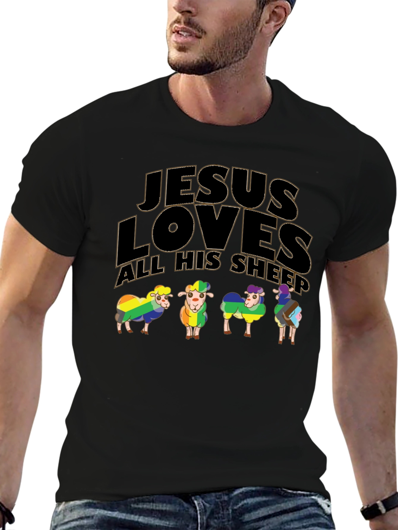 Jesus Loves All His Sheep Pride T-Shirt