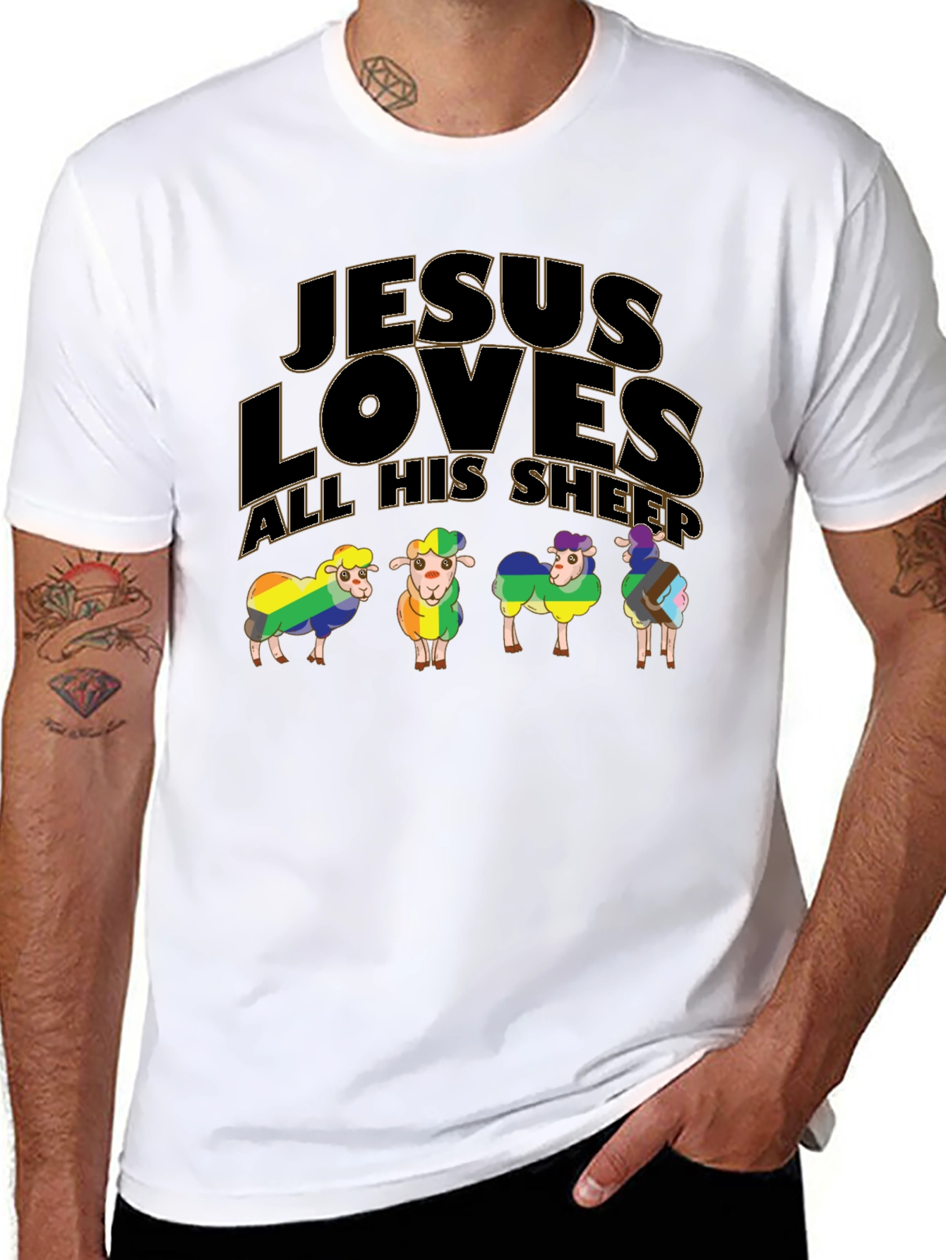 Jesus Loves All His Sheep Pride T-Shirt