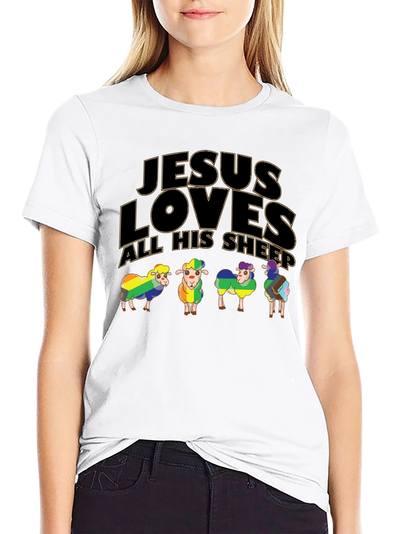 Jesus Loves All His Sheep Pride T-Shirt