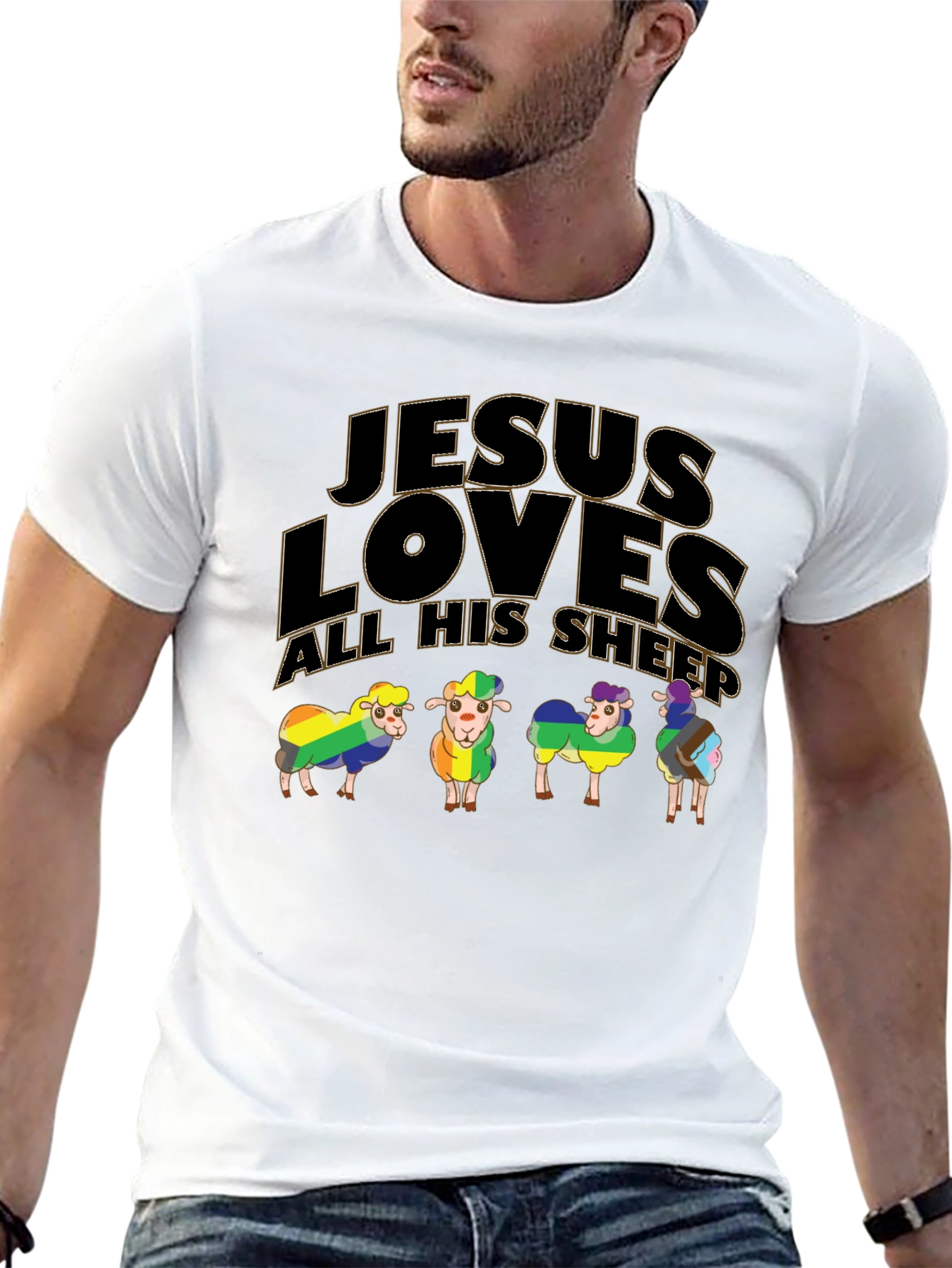 Jesus Loves All His Sheep Pride T-Shirt