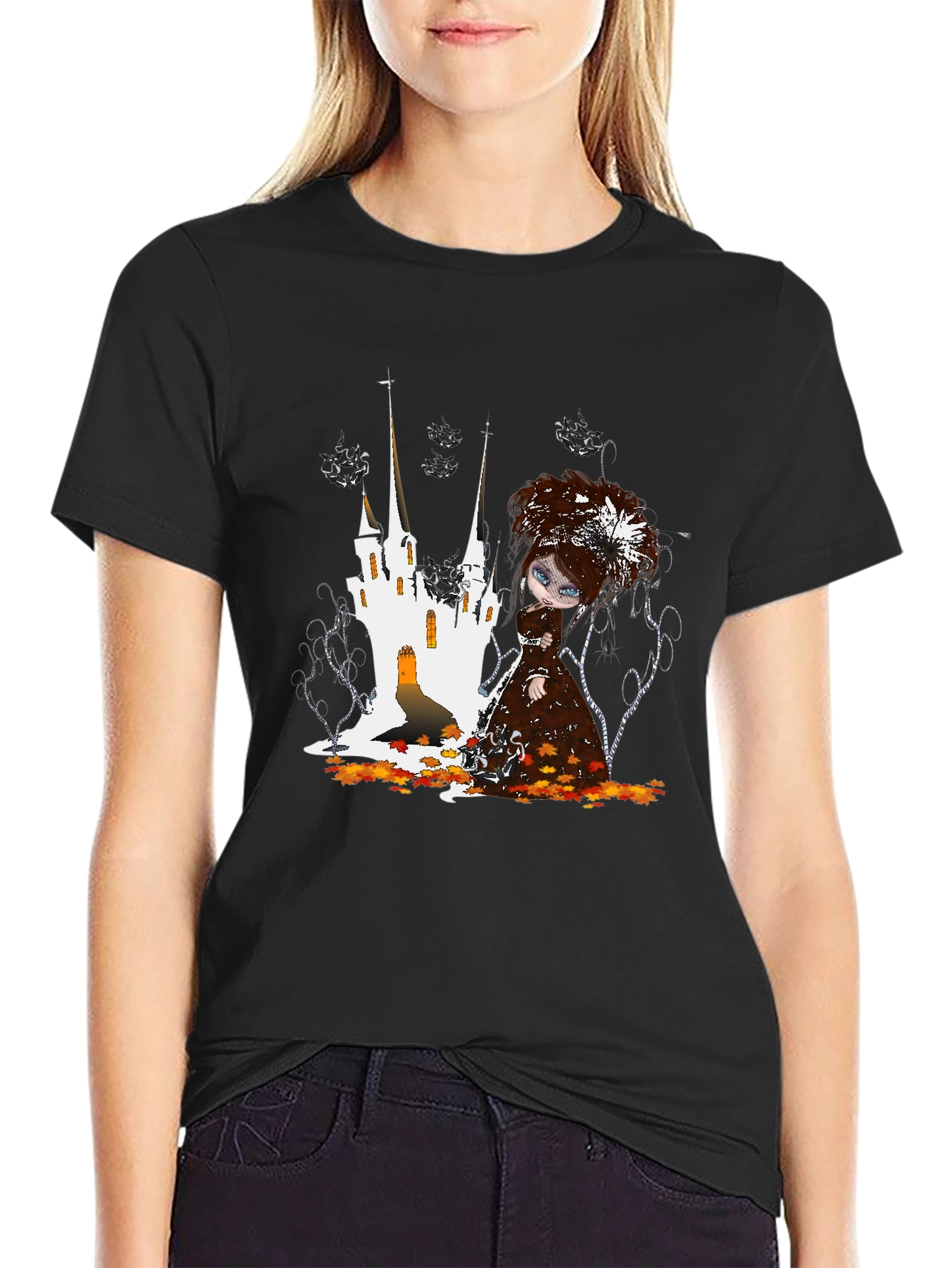 Gothic Doll Castle Graphic T-Shirt