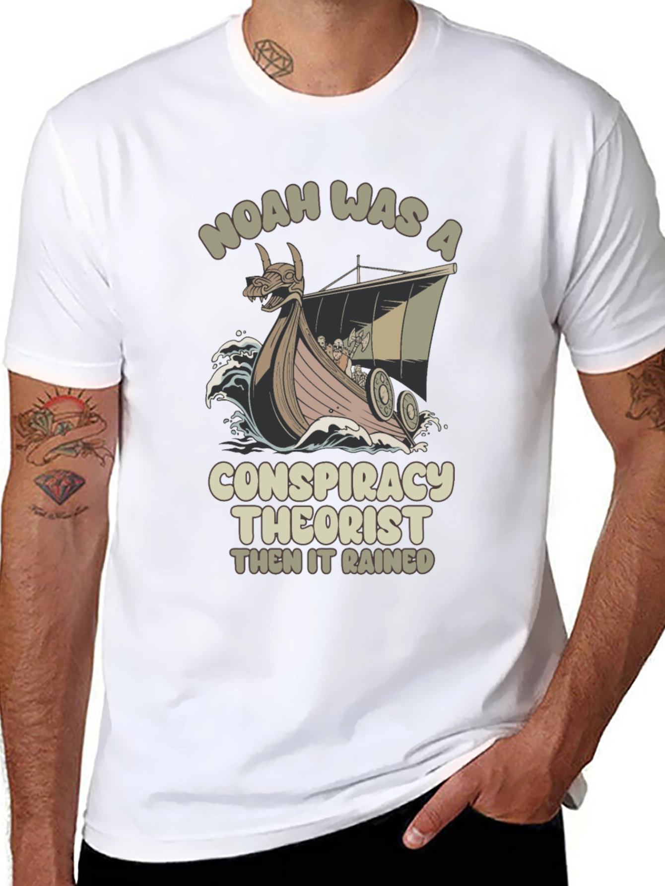 Noah Was A Conspiracy Theorist Black T-Shirt