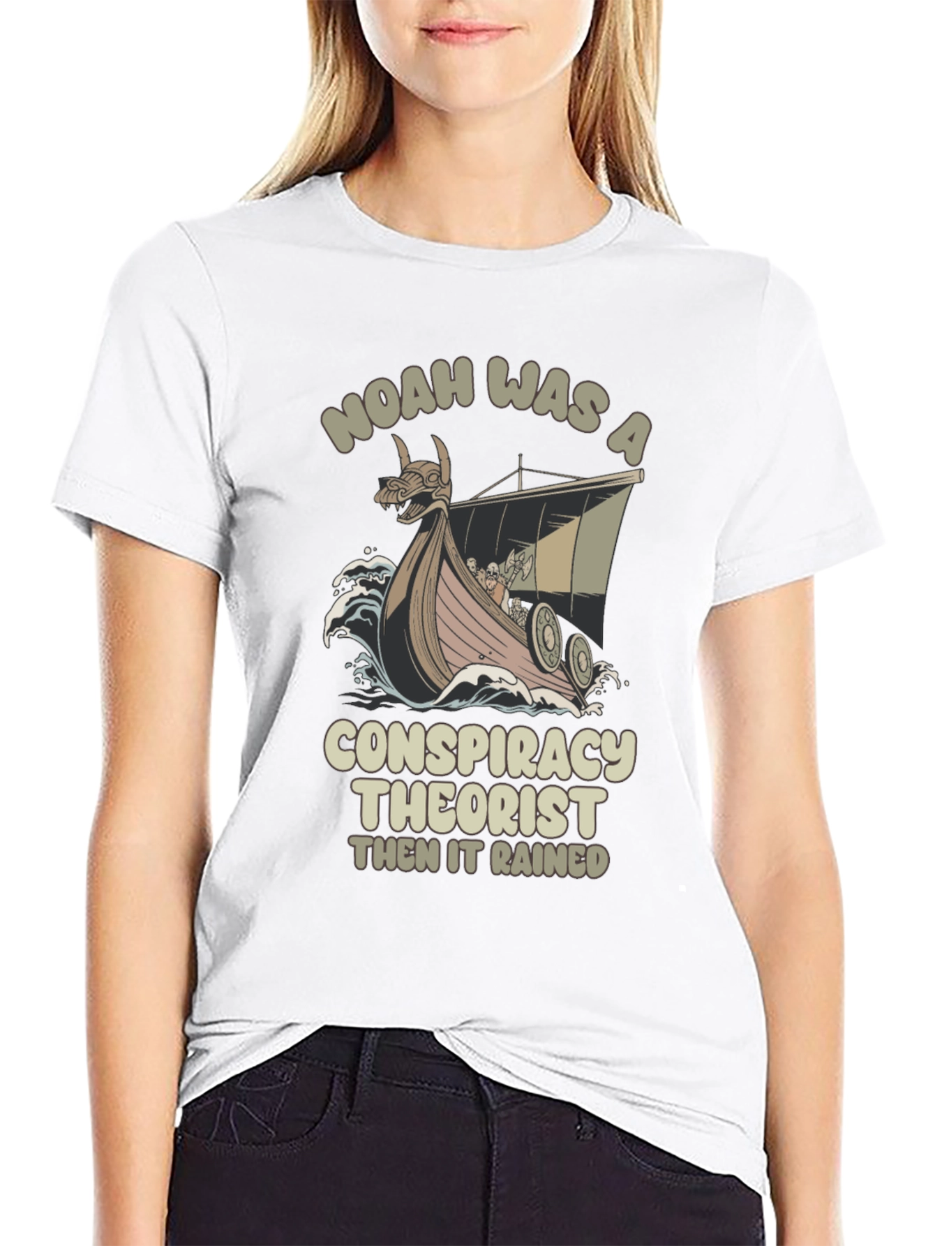 Noah Was A Conspiracy Theorist Black T-Shirt
