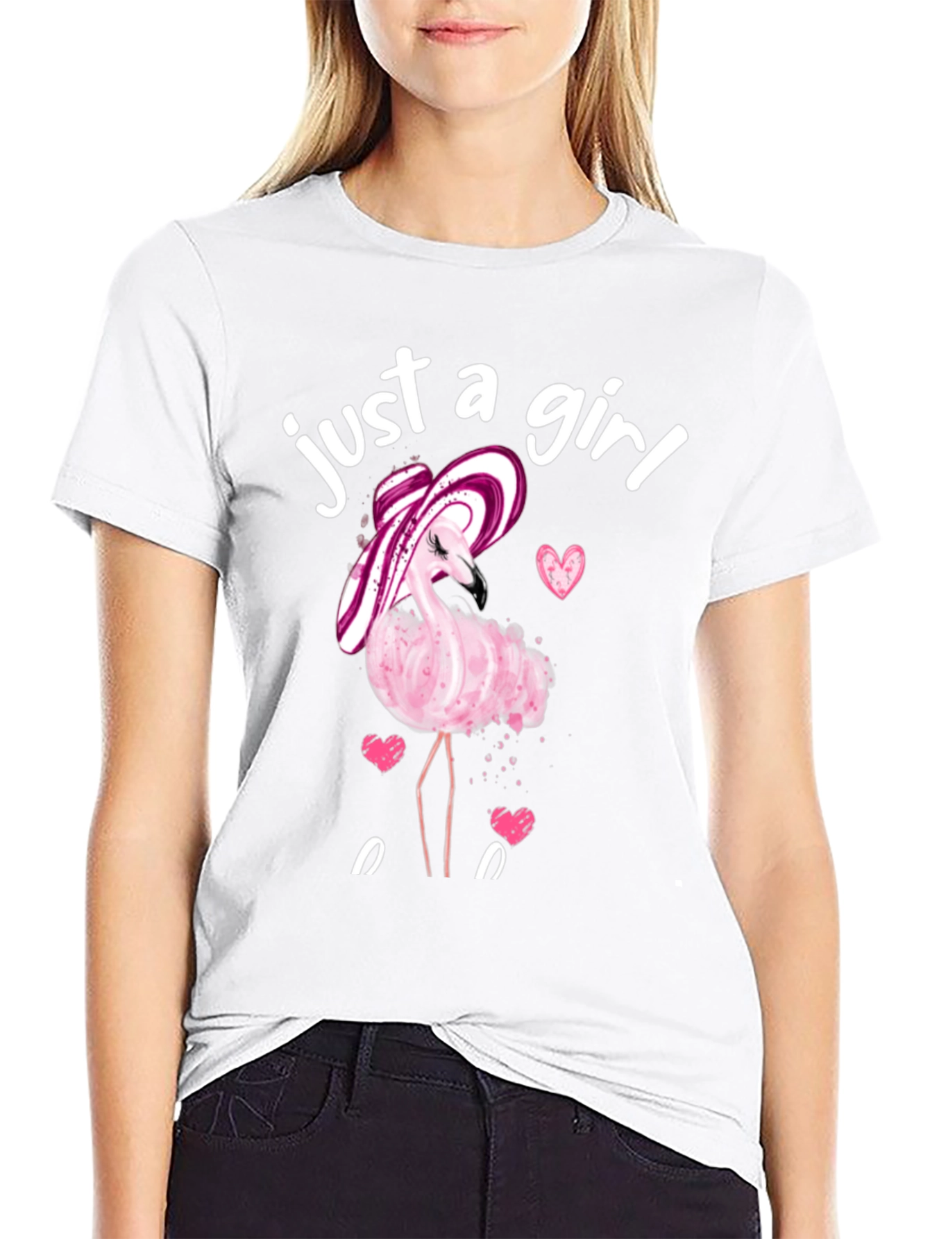 Just a Girl Flamingo T-Shirt