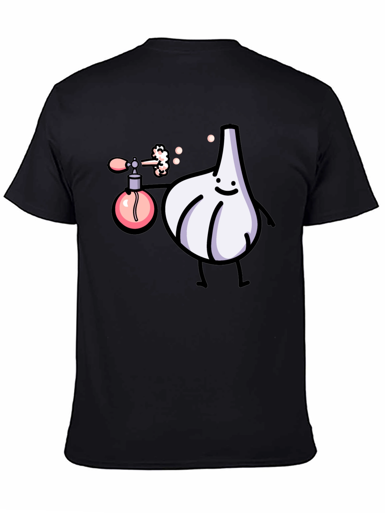 Funny Garlic Perfume T-Shirt - Black Cotton Tee
