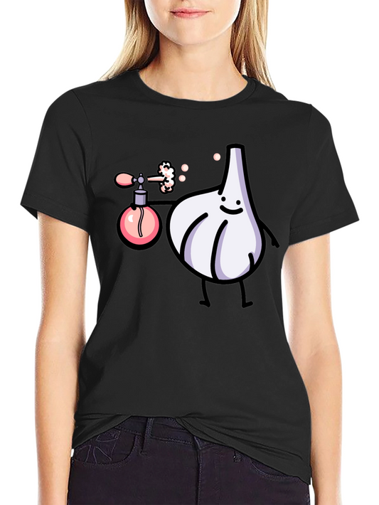 Funny Garlic Perfume T-Shirt - Black Cotton Tee
