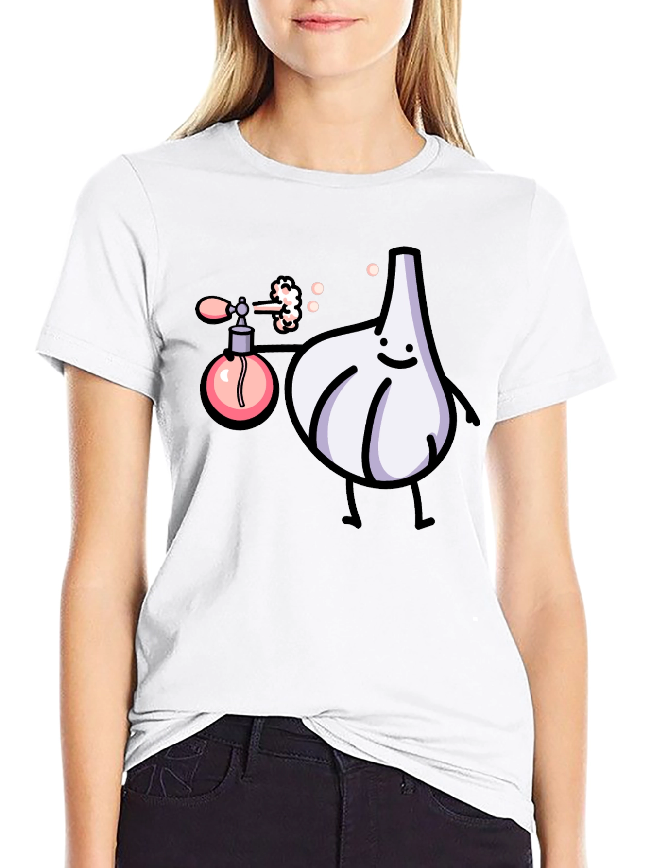 Funny Garlic Perfume T-Shirt - Black Cotton Tee