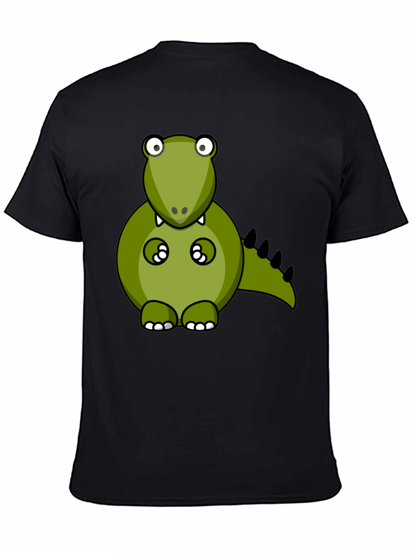 Cartoon Dinosaur Graphic Tee - Black T-Shirt