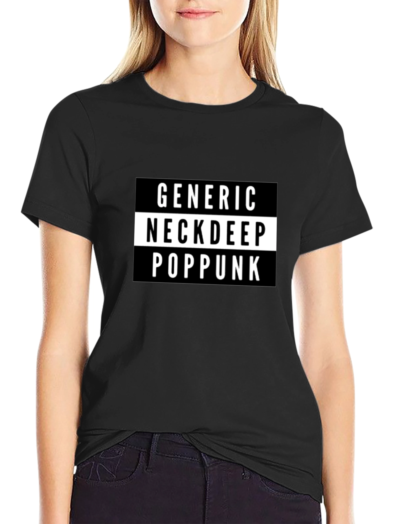Generic Neck Deep Pop Punk Black T-Shirt
