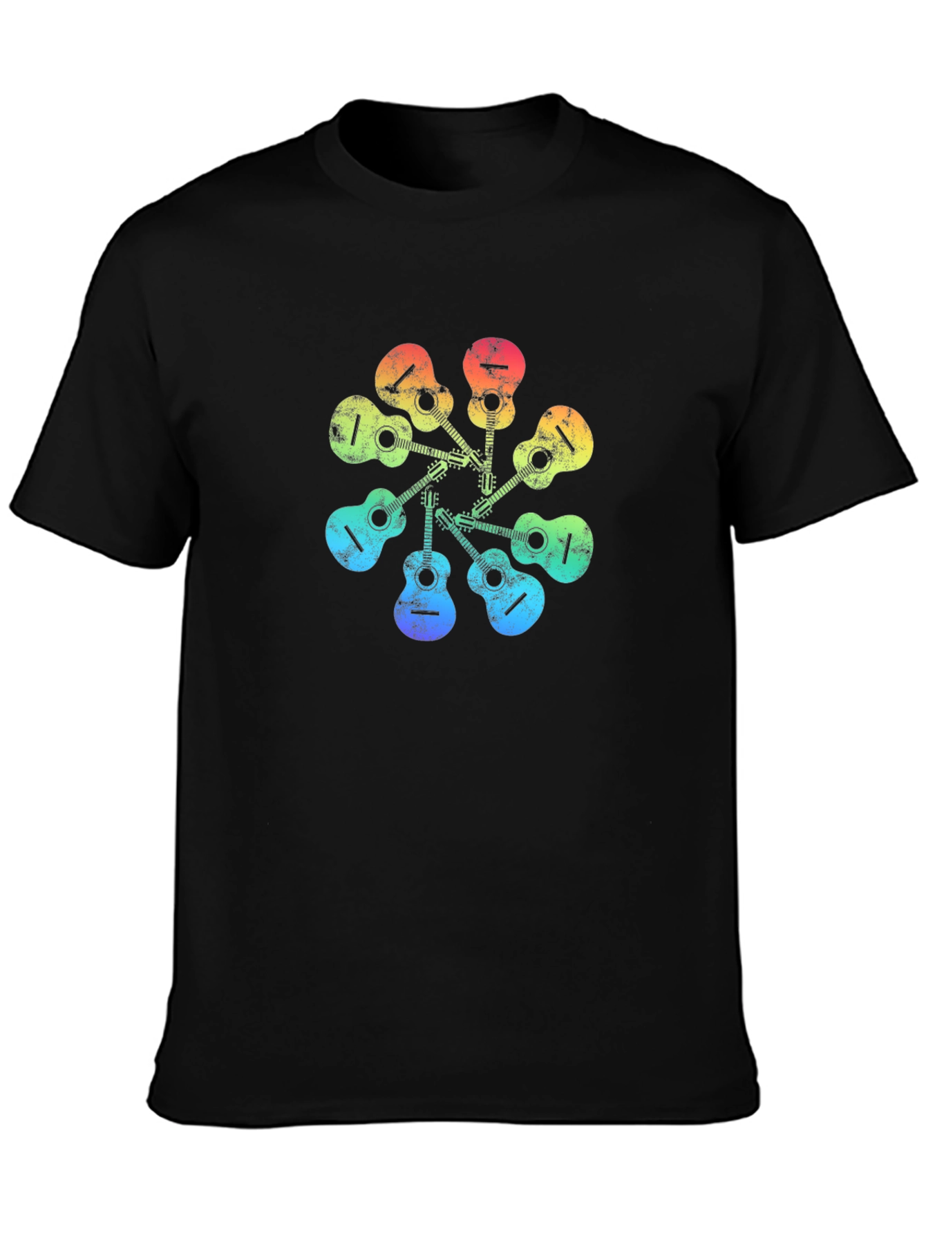 Rainbow Guitar Circle Graphic Tee