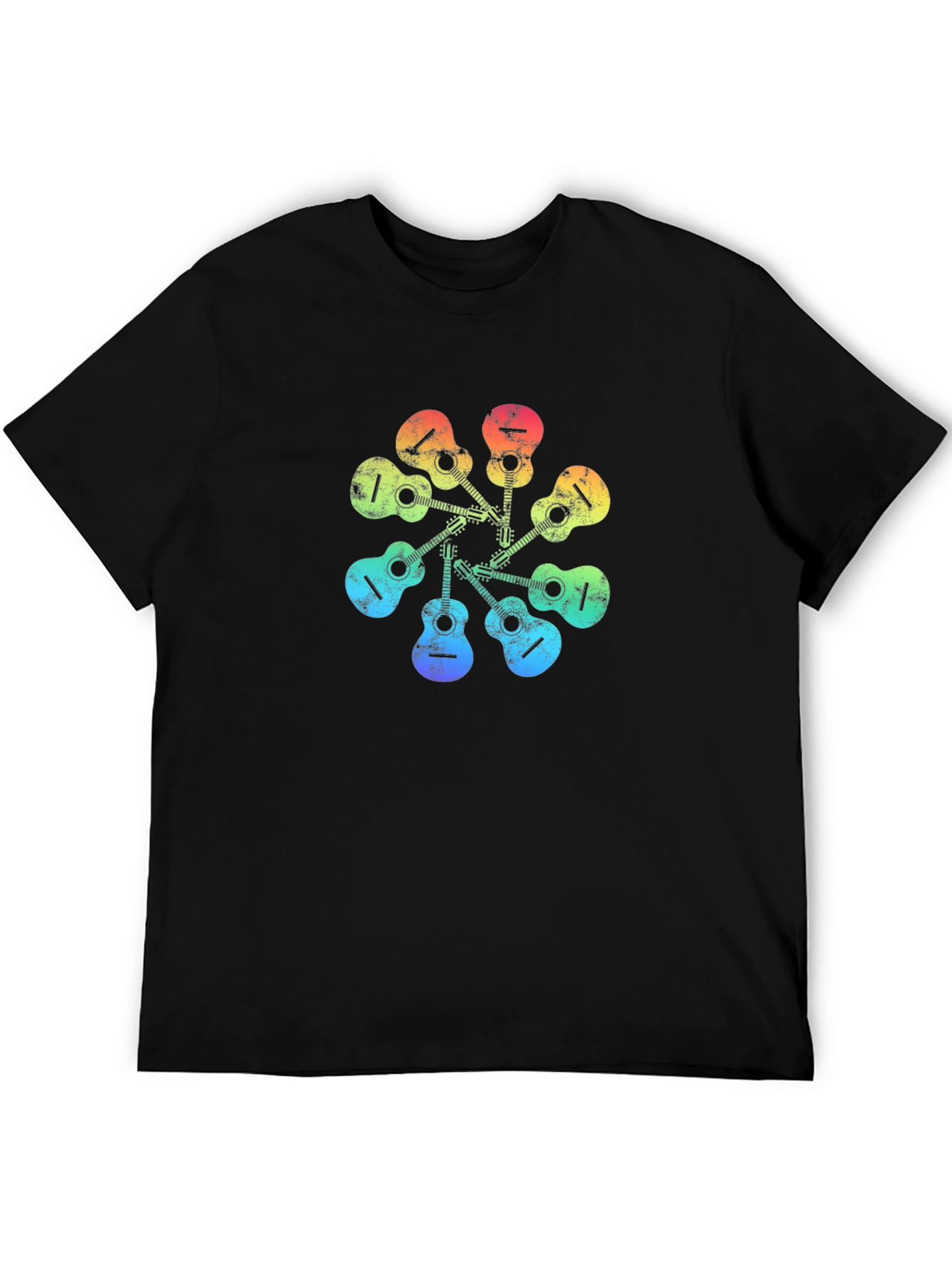 Rainbow Guitar Circle Graphic Tee
