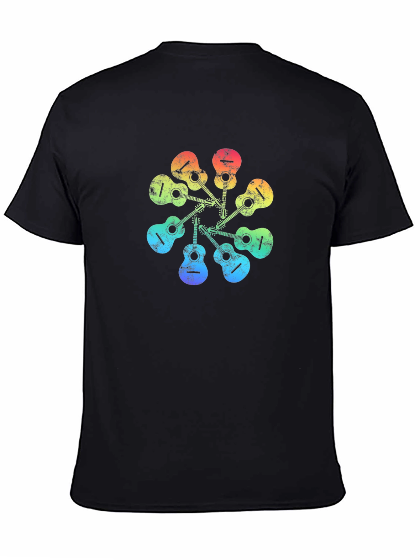 Rainbow Guitar Circle Graphic Tee