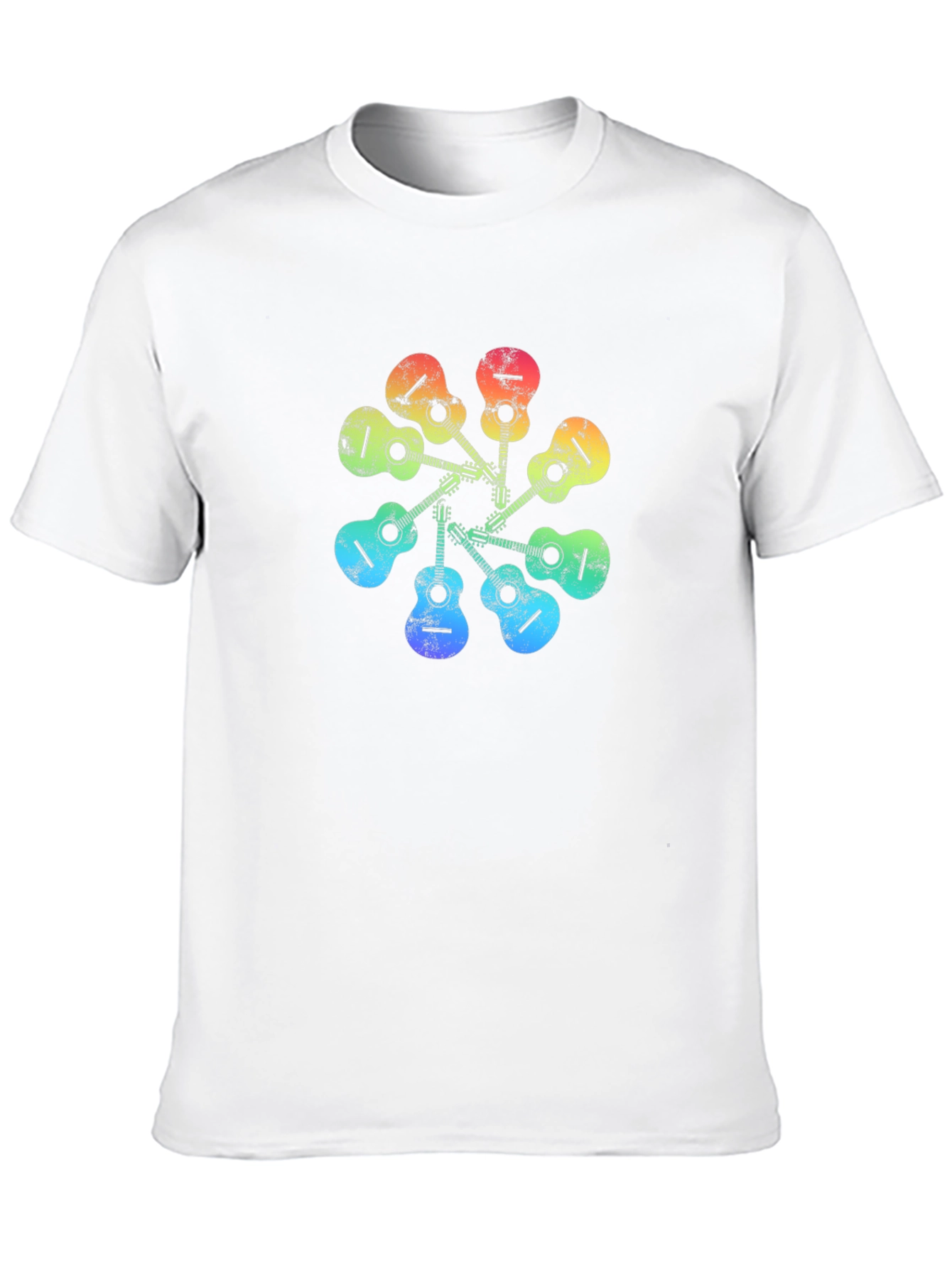 Rainbow Guitar Circle Graphic Tee